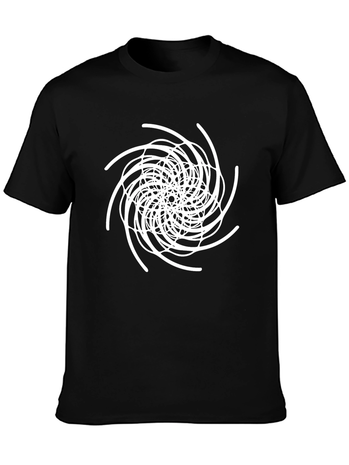 Abstract Swirl Graphic Tee - Black Cotton Casual Shirt