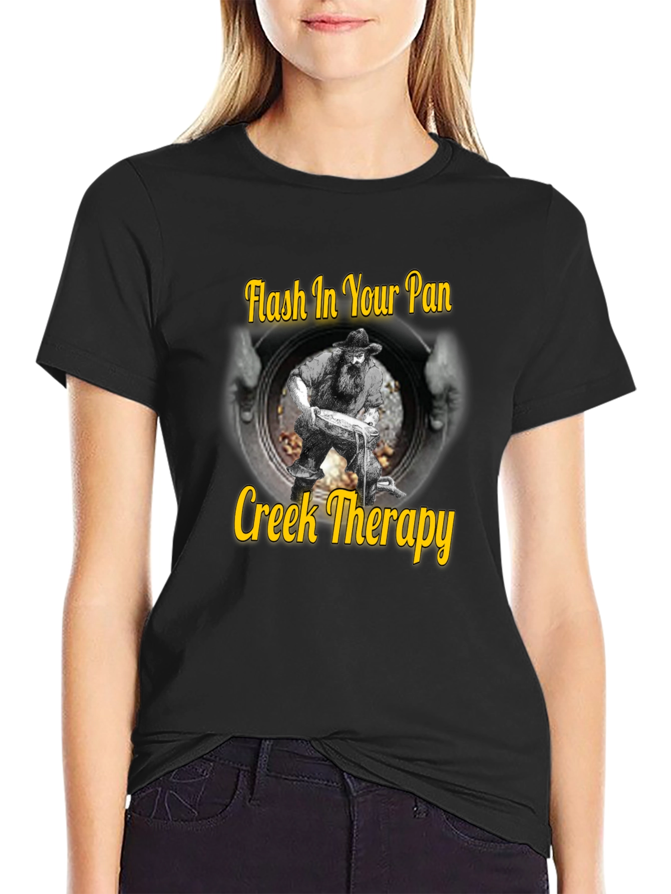 Creek Therapy T-Shirt - Gold Panning Humor