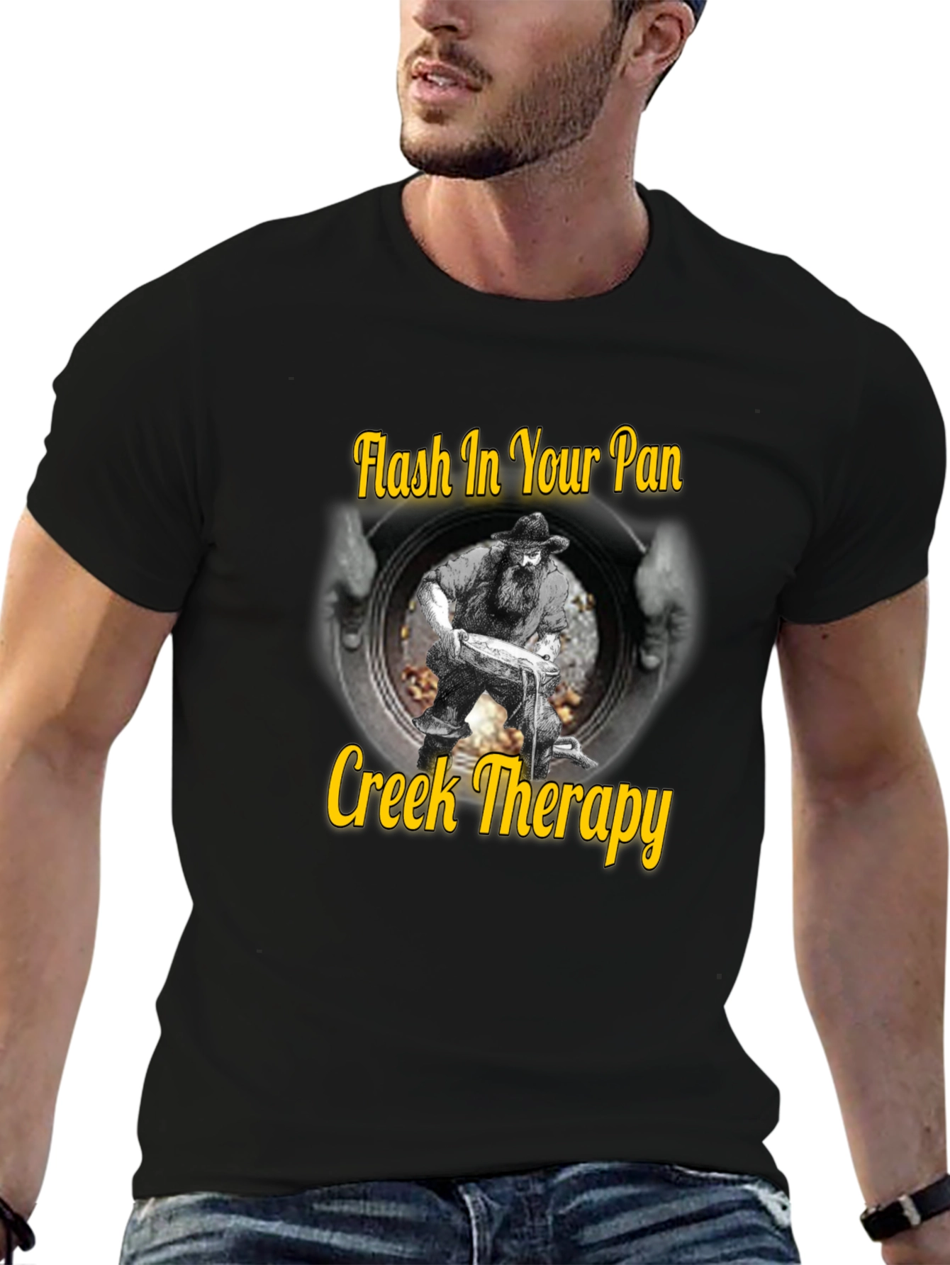 Creek Therapy T-Shirt - Gold Panning Humor