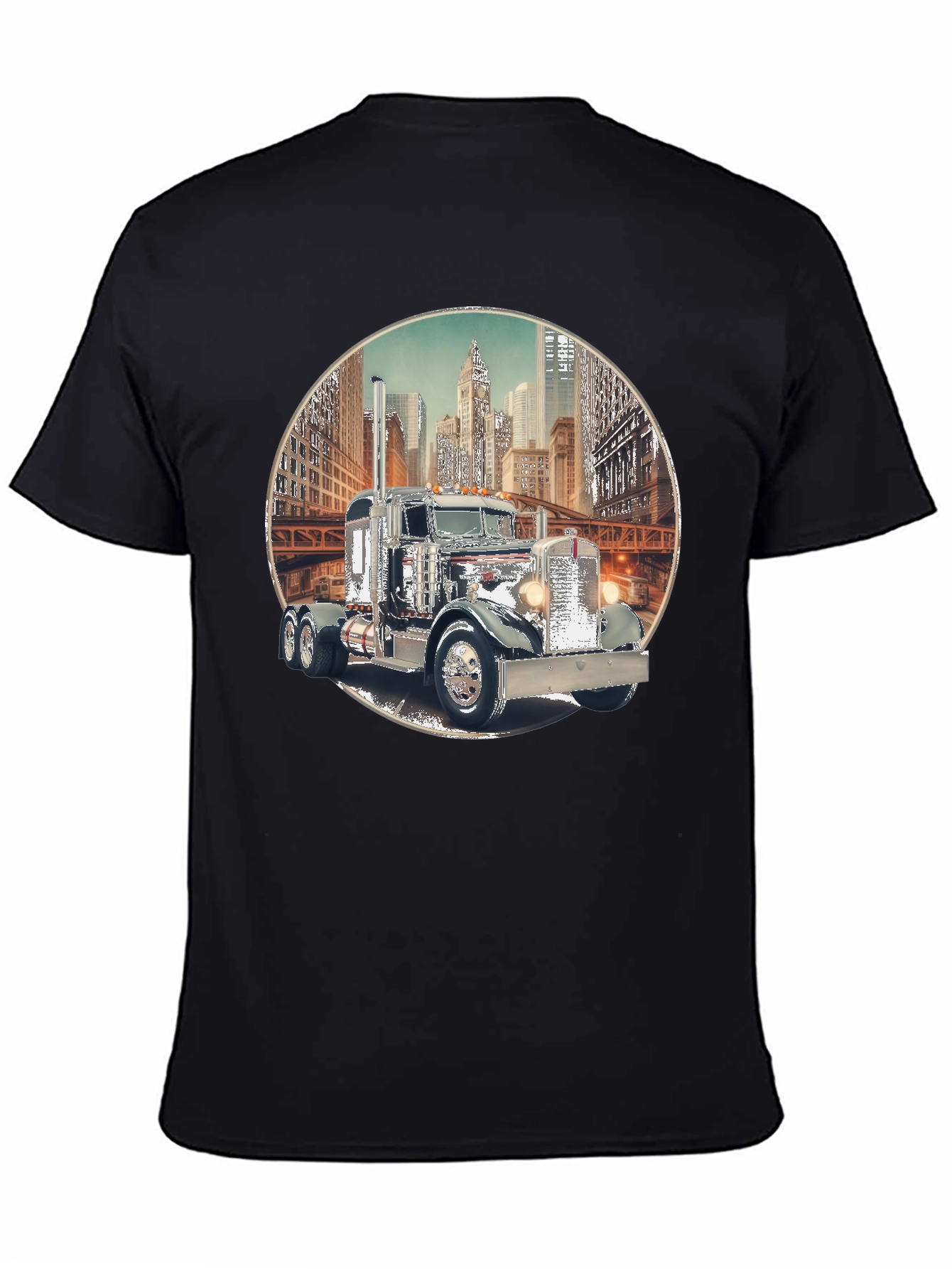 Classic Truck Cityscape Graphic Tee