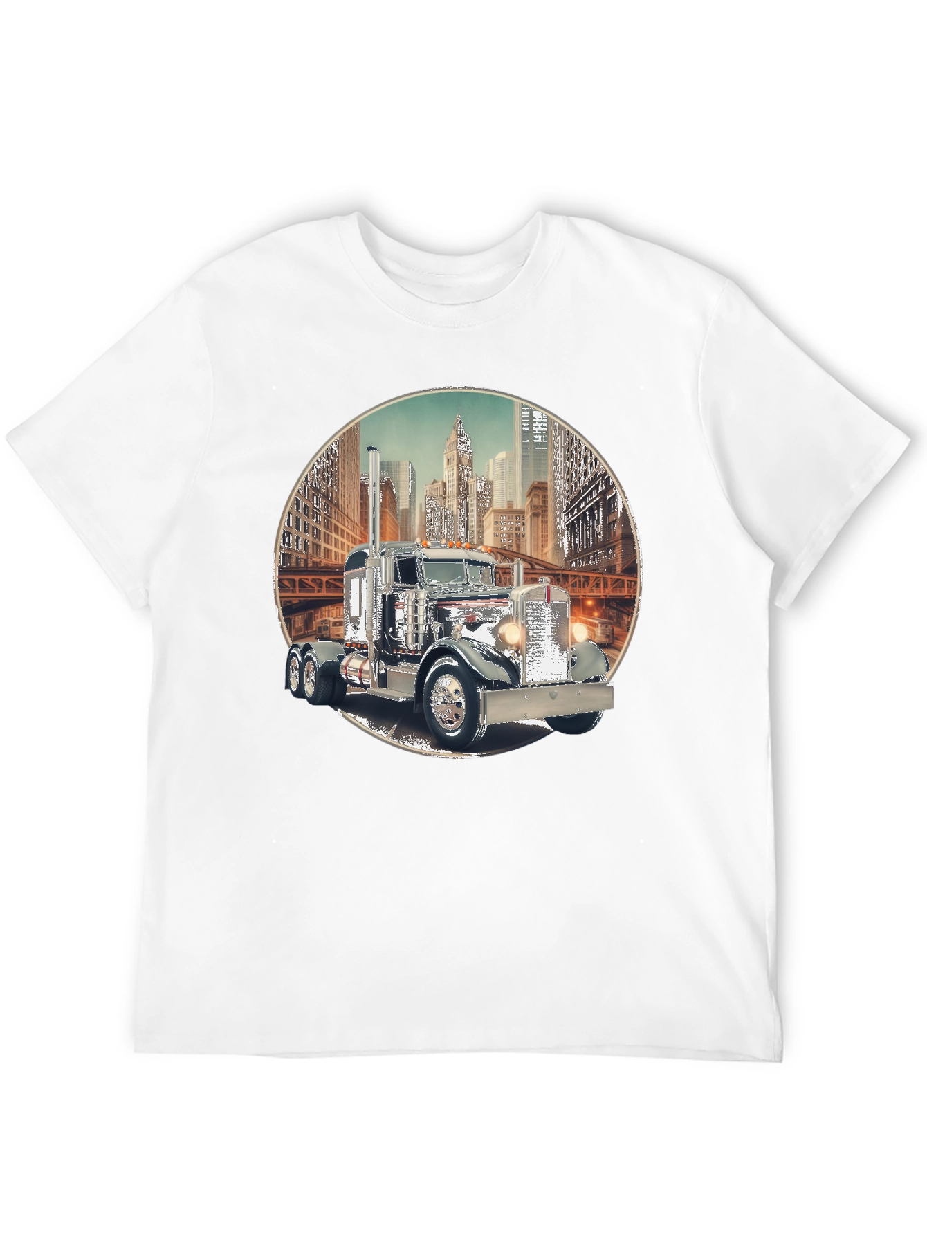 Classic Truck Cityscape Graphic Tee