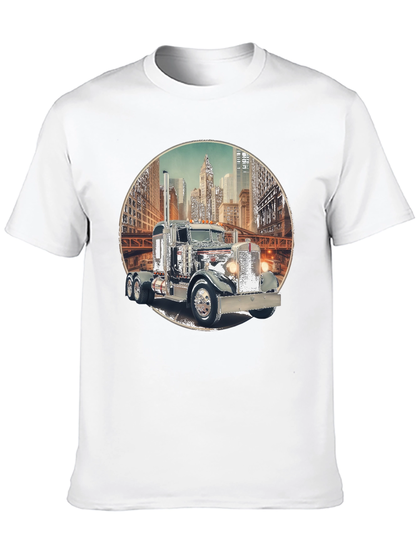 Classic Truck Cityscape Graphic Tee