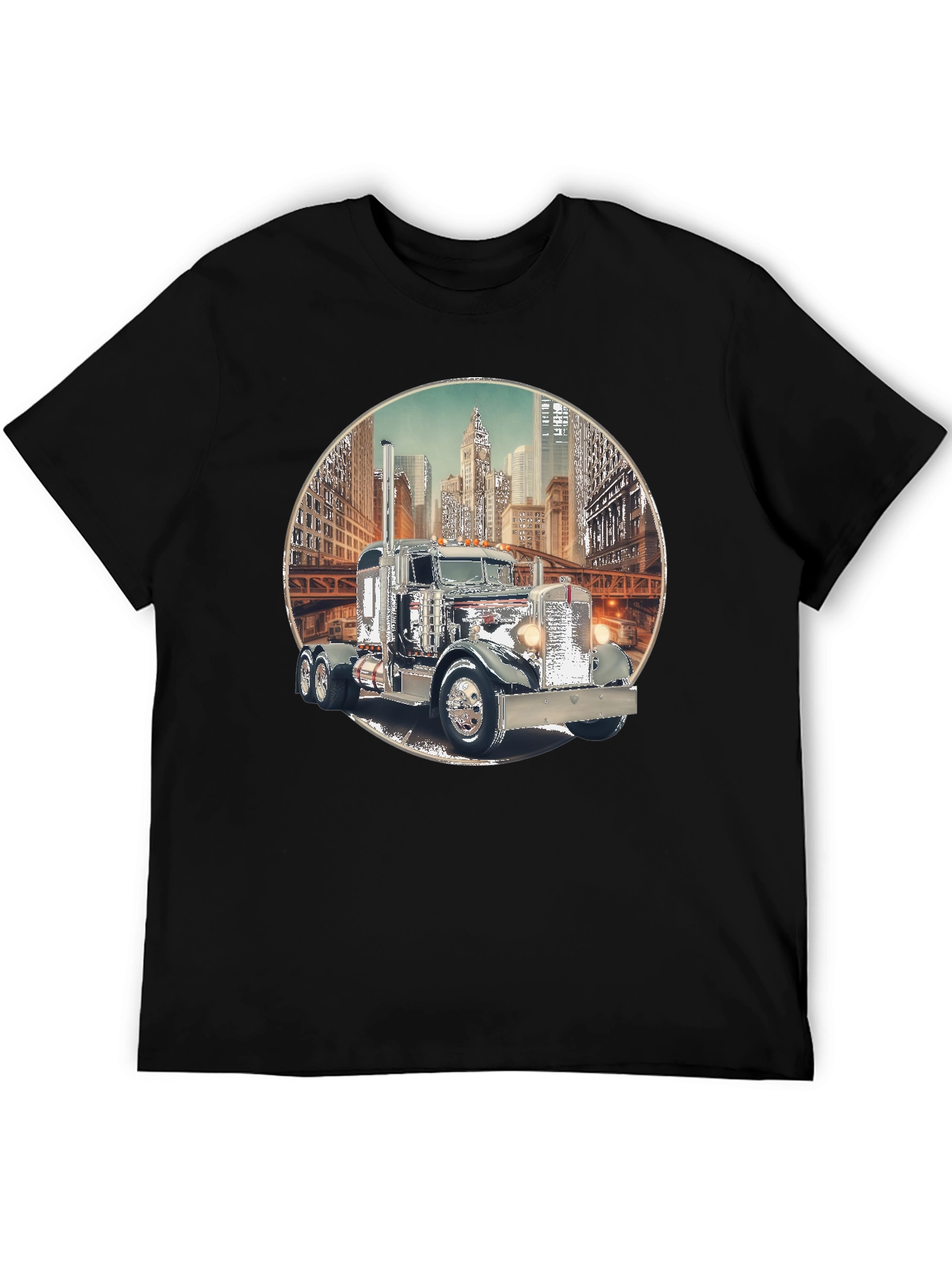 Classic Truck Cityscape Graphic Tee