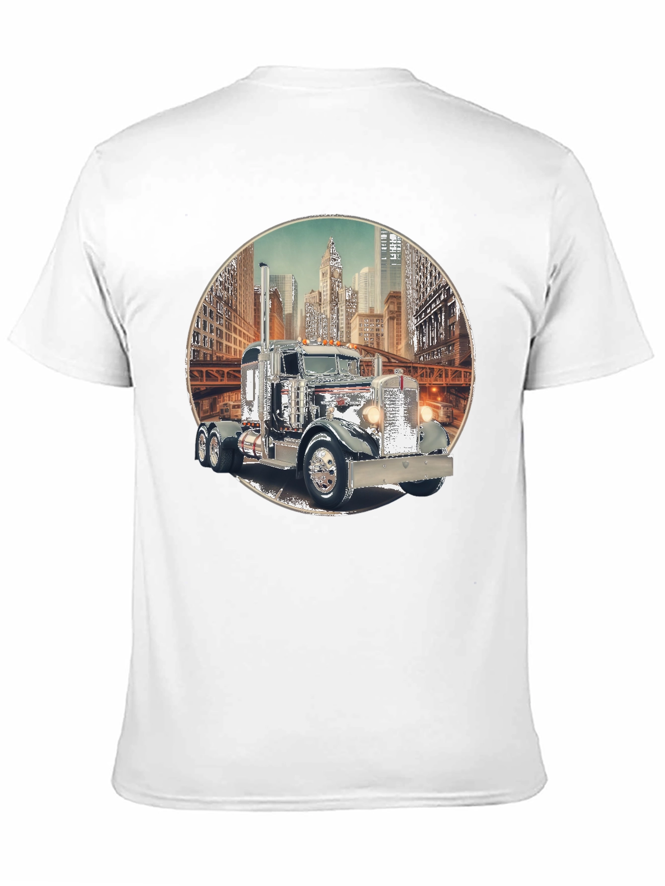 Classic Truck Cityscape Graphic Tee