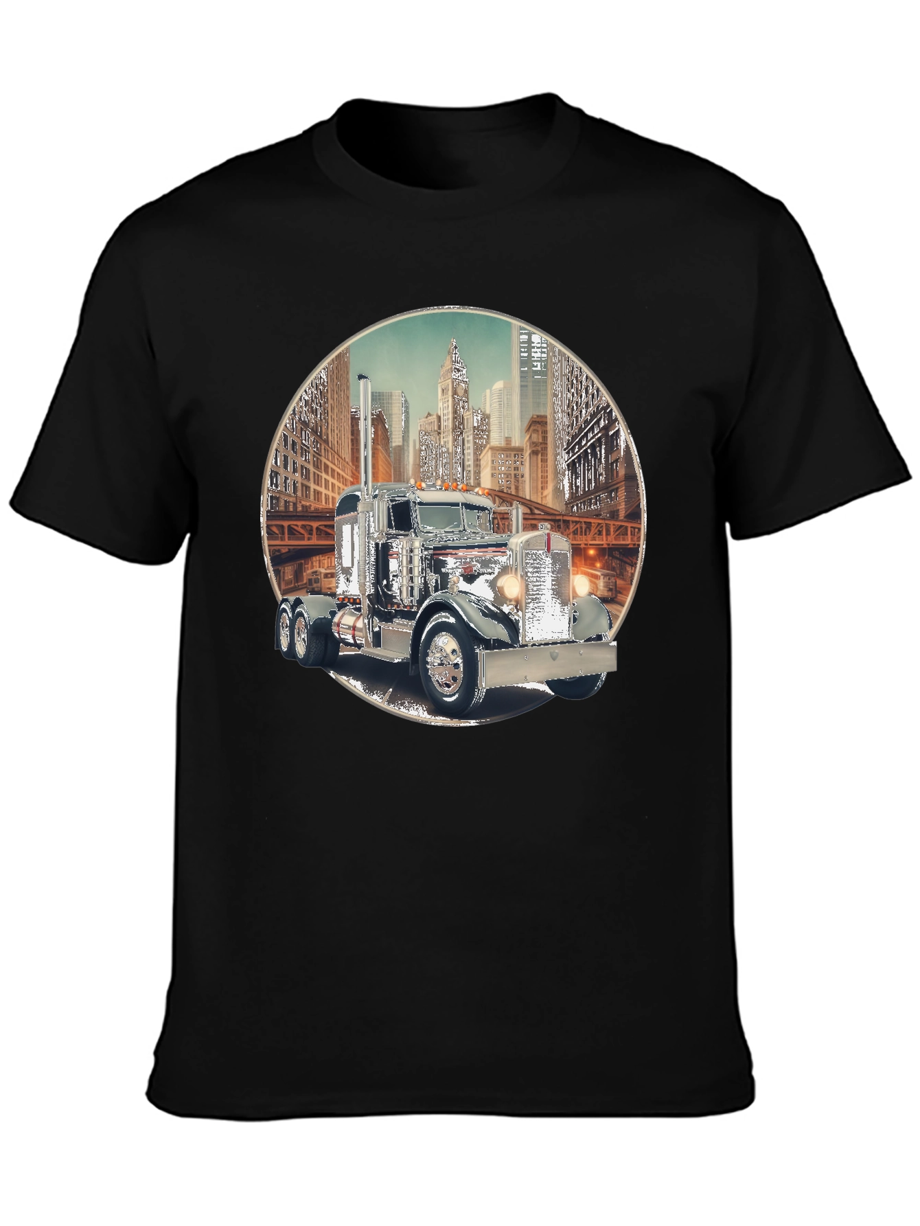 Classic Truck Cityscape Graphic Tee