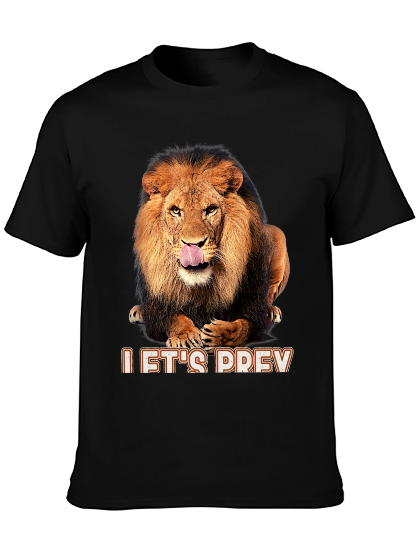 Lion Graphic Black T-Shirt - Lets Prey