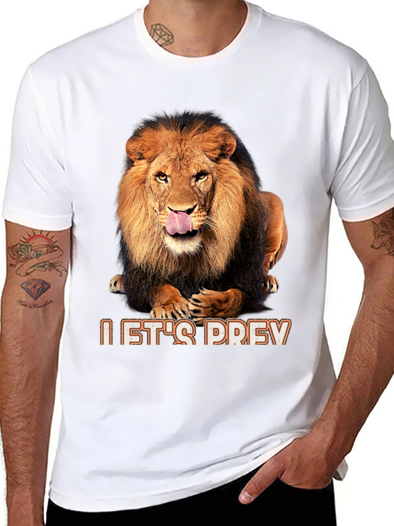 Lion Graphic Black T-Shirt - Lets Prey