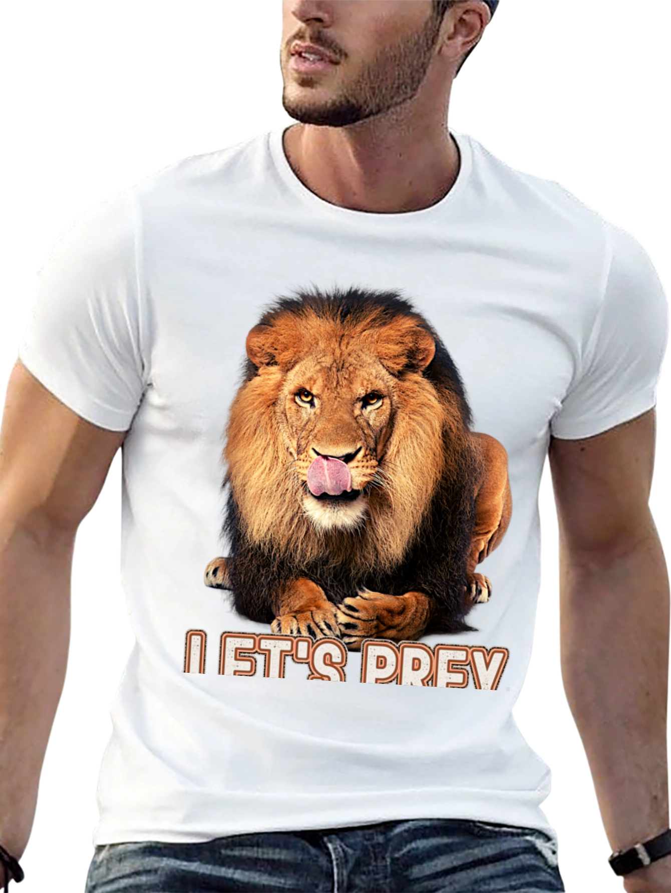 Lion Graphic Black T-Shirt - Lets Prey