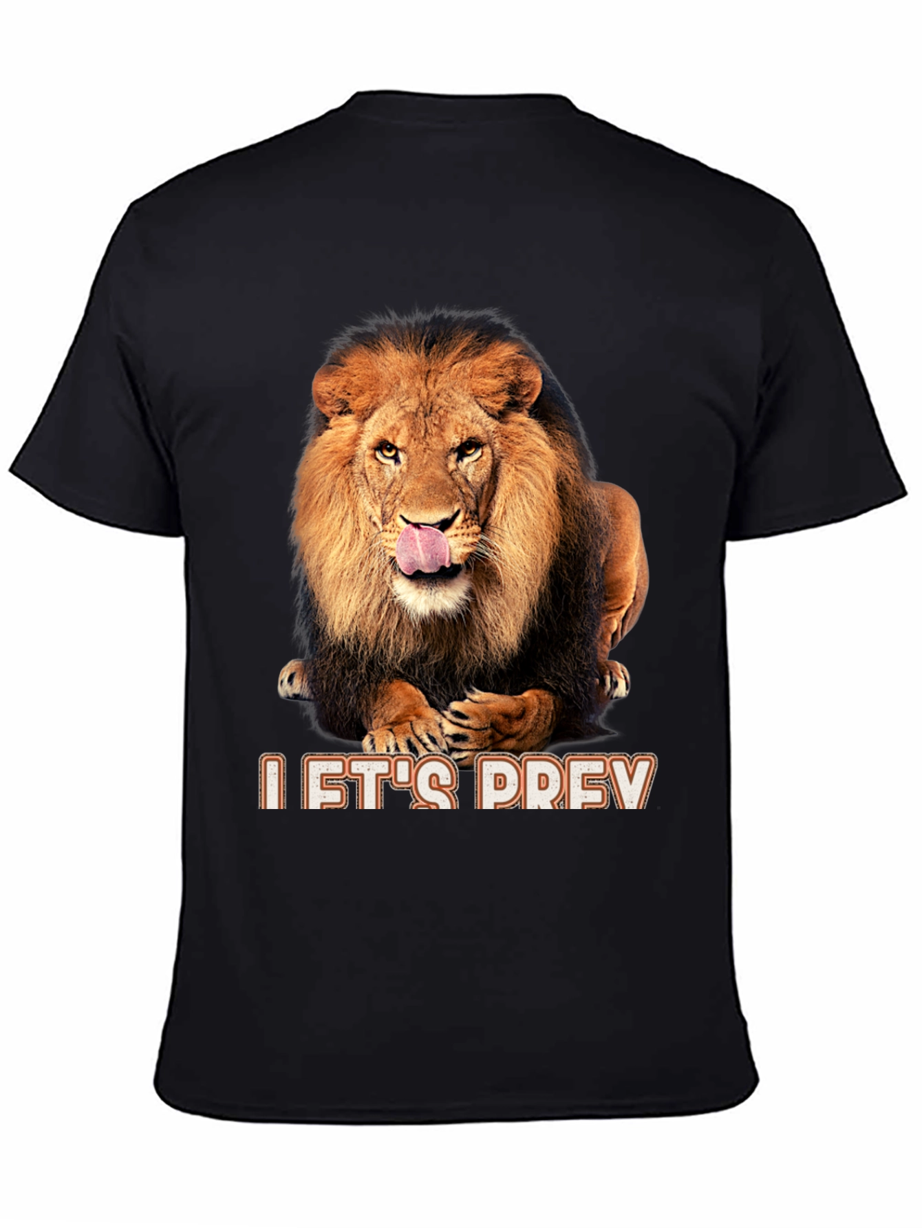 Lion Graphic Black T-Shirt - Lets Prey