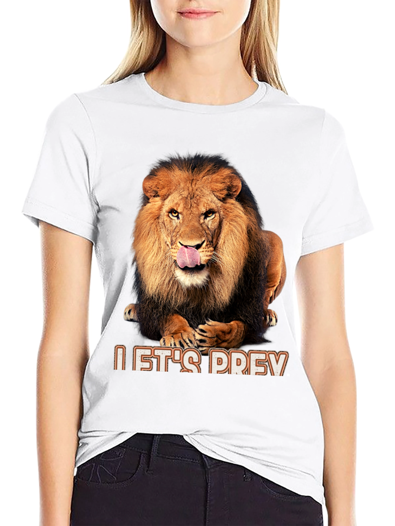 Lion Graphic Black T-Shirt - Lets Prey