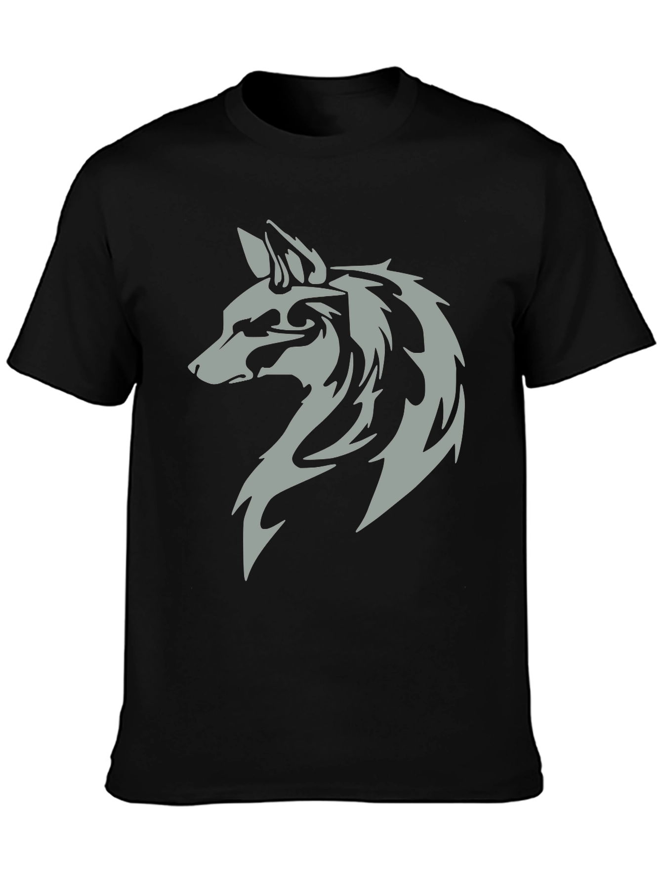 Wolf Head Graphic Black T-Shirt