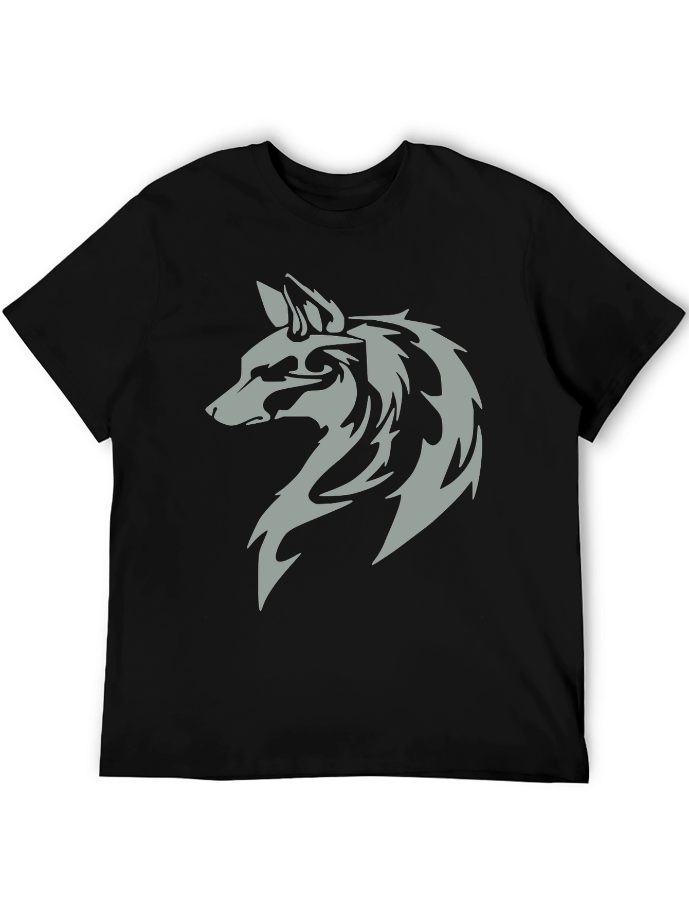 Wolf Head Graphic Black T-Shirt