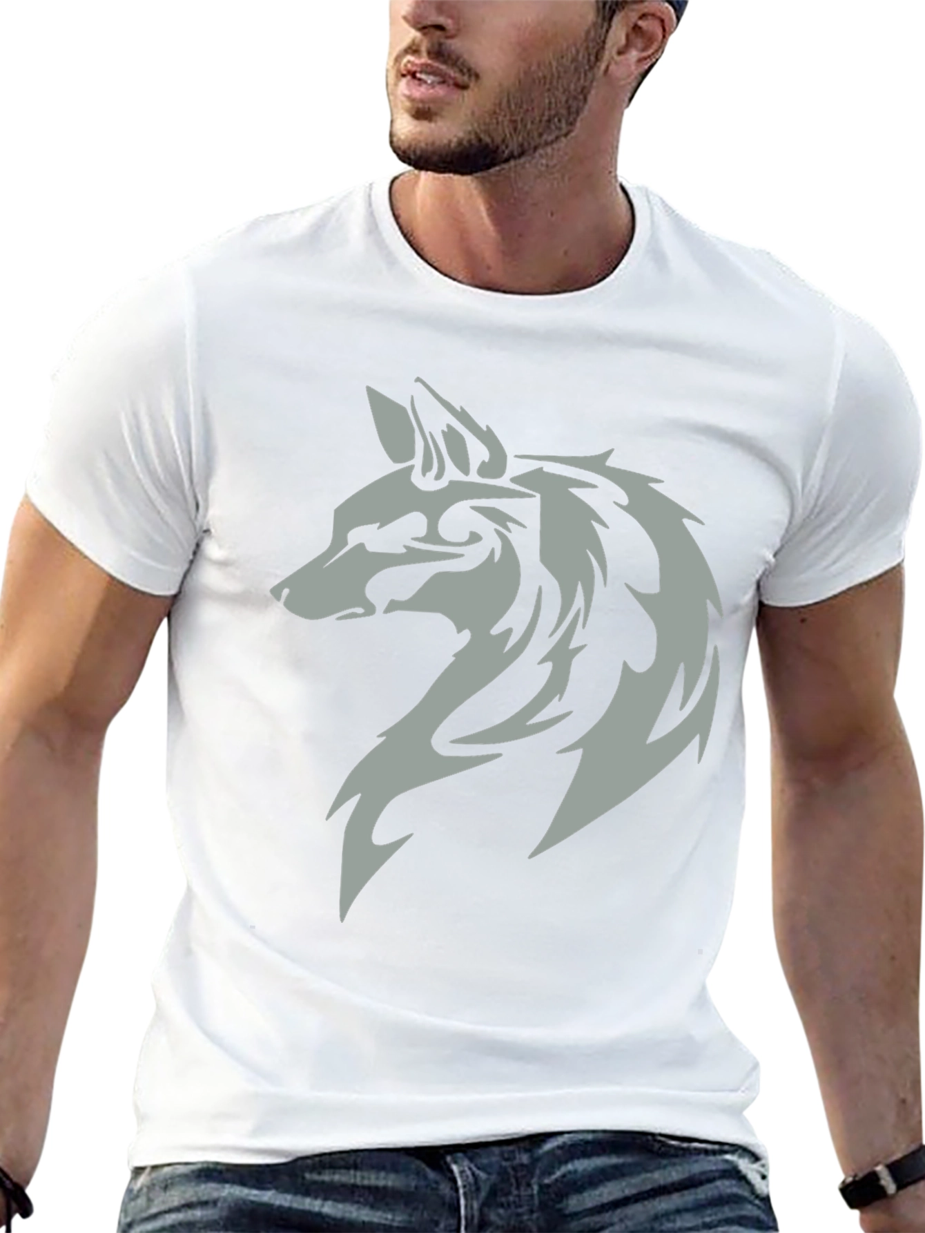 Wolf Head Graphic Black T-Shirt