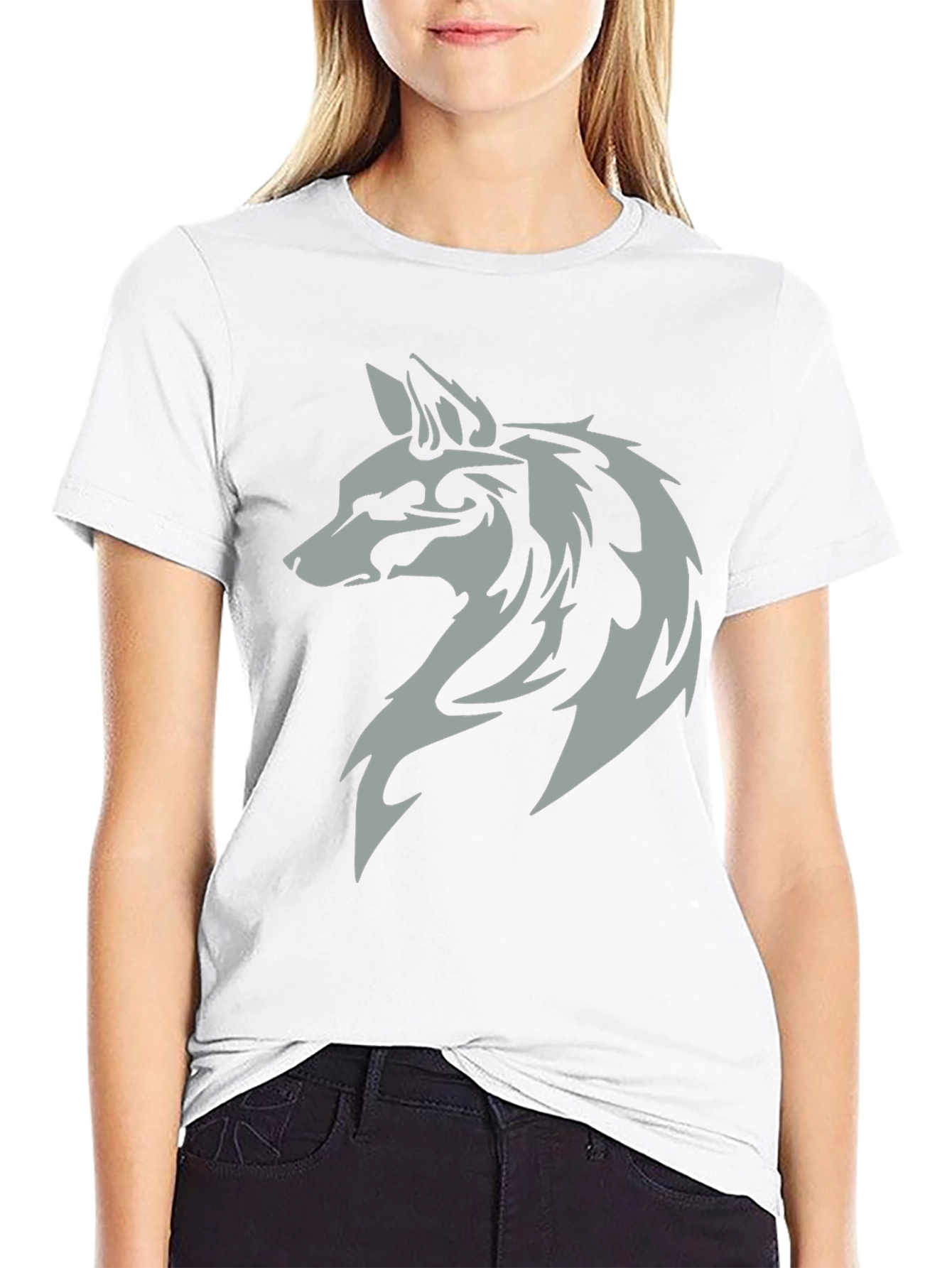 Wolf Head Graphic Black T-Shirt