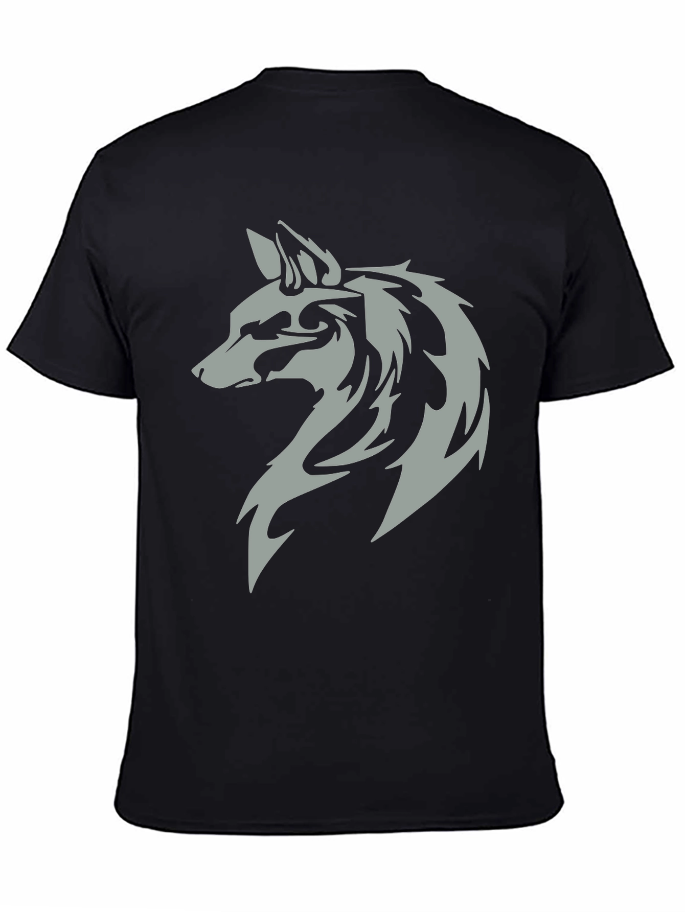 Wolf Head Graphic Black T-Shirt