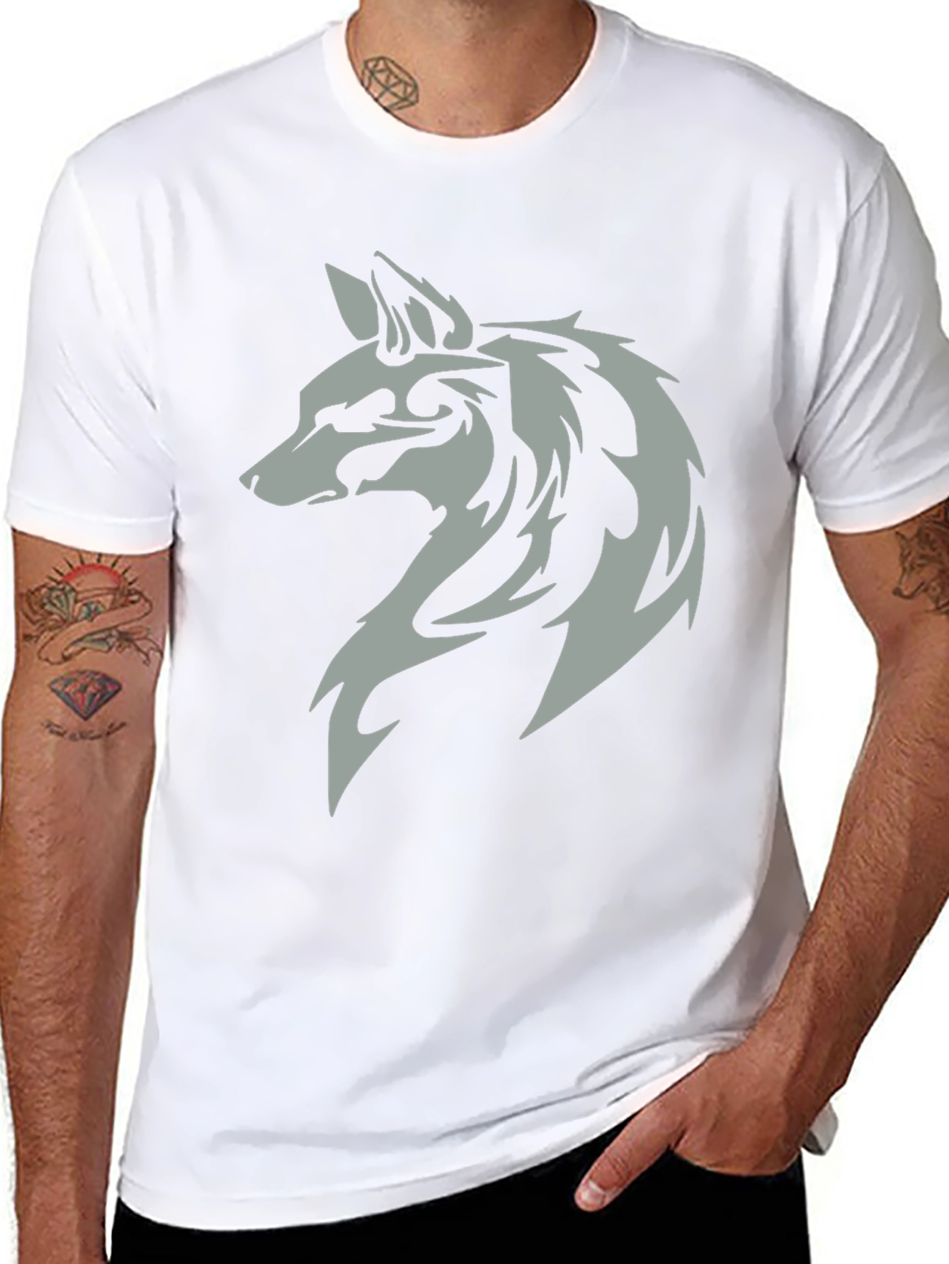Wolf Head Graphic Black T-Shirt