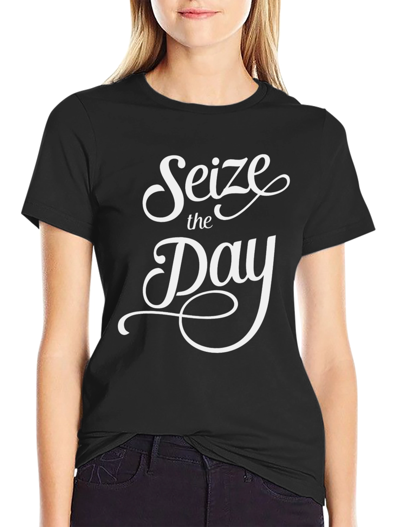 Seize the Day Black Graphic Tee