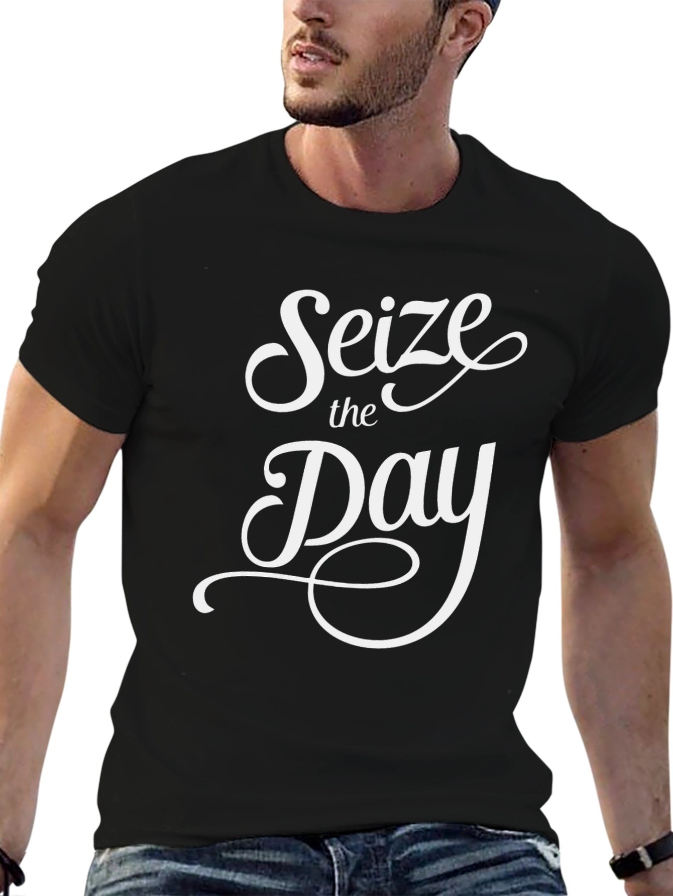 Seize the Day Black Graphic Tee