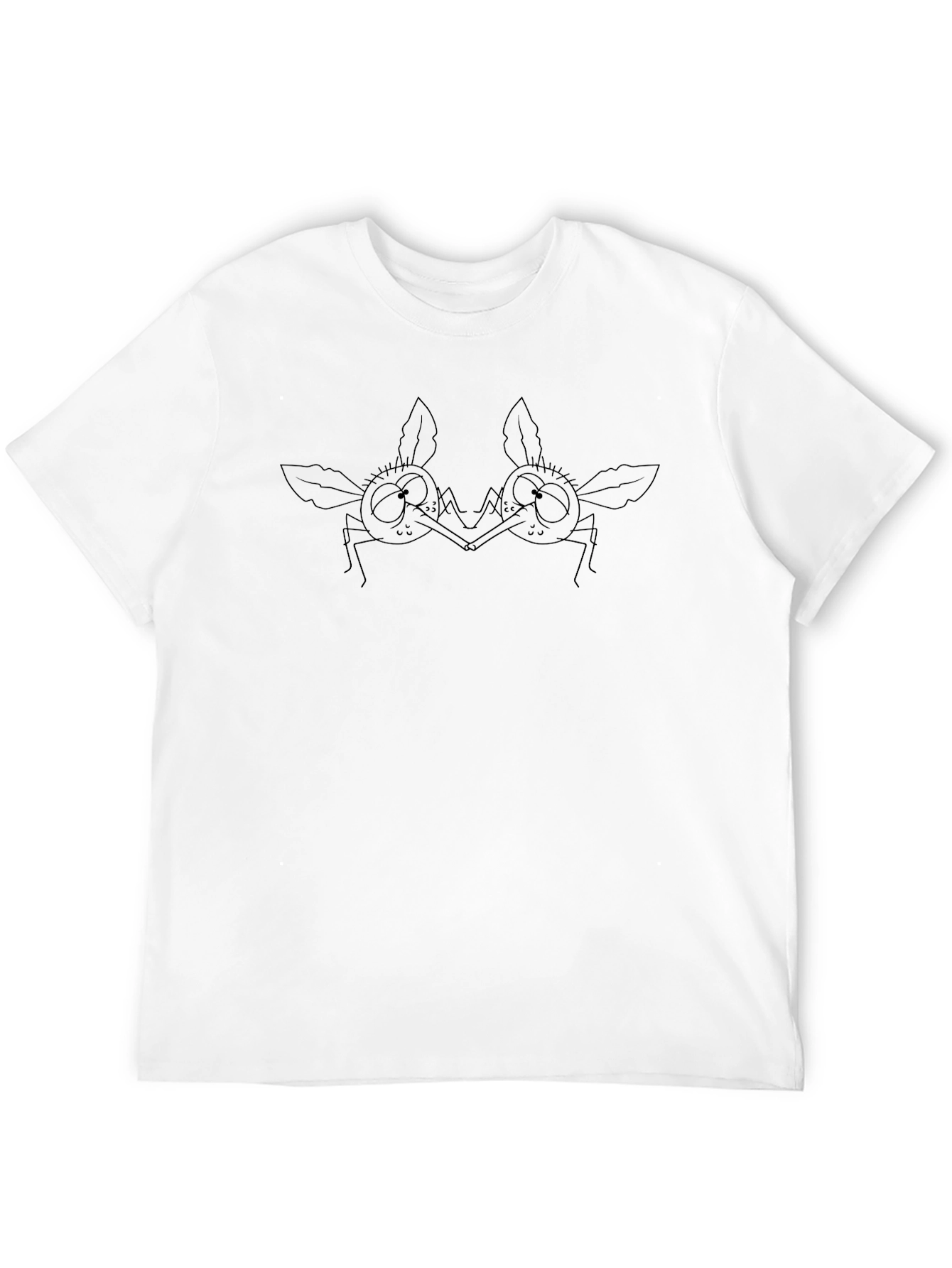 Abstract Insect Graphic Tee - Casual Black T-Shirt