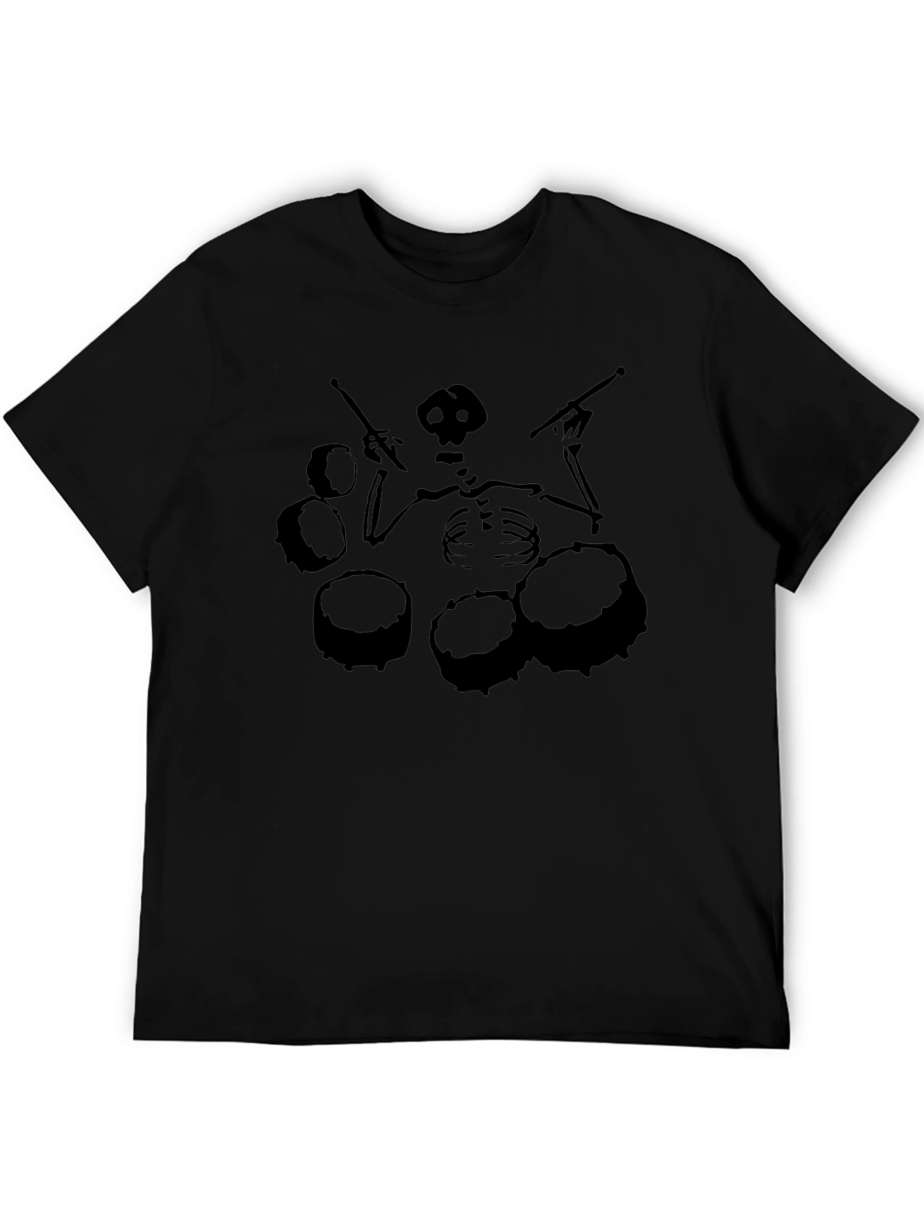 Skeleton Drummer T-Shirt - Black