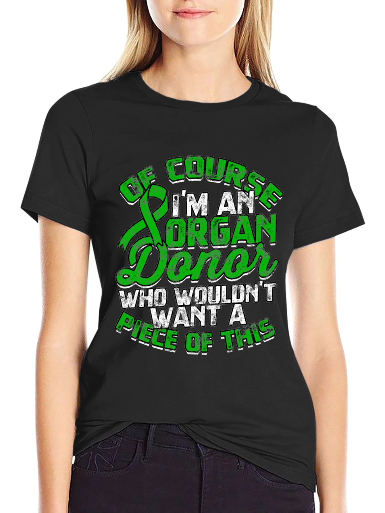 Organ Donor T-Shirt - Green Ribbon Design
