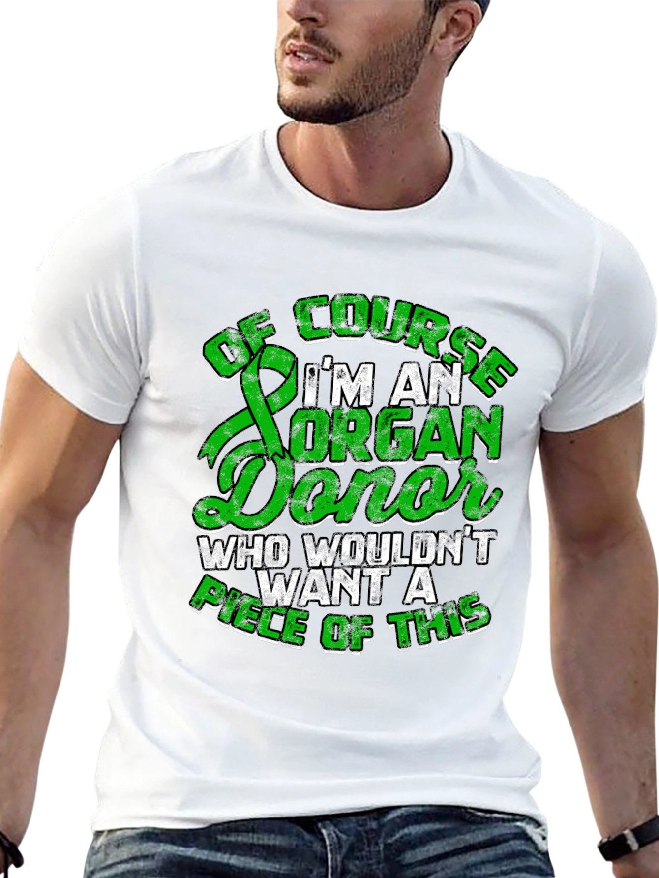 Organ Donor T-Shirt - Green Ribbon Design