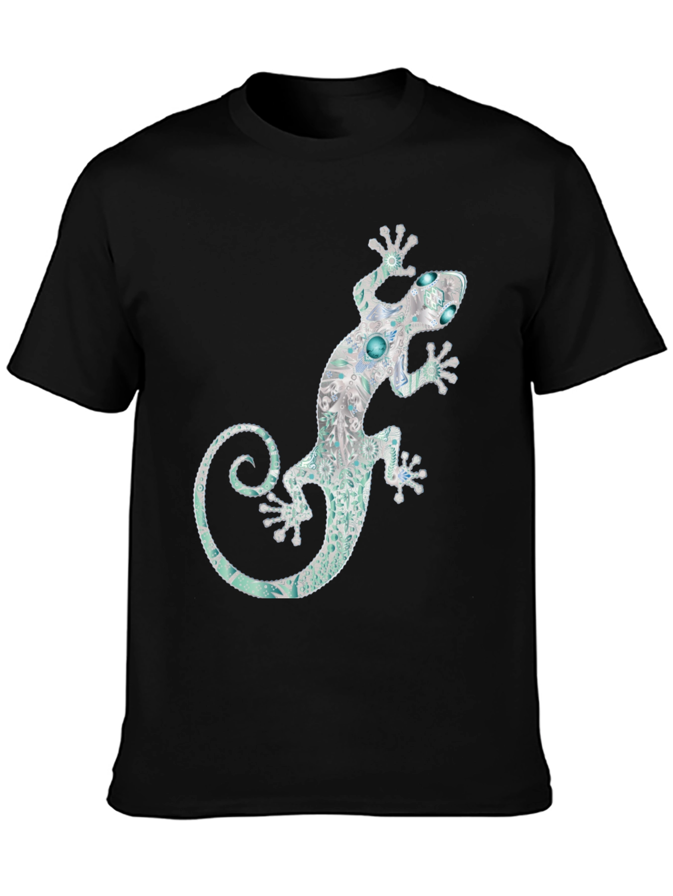 Lizard Graphic Black T-Shirt - Unique Design