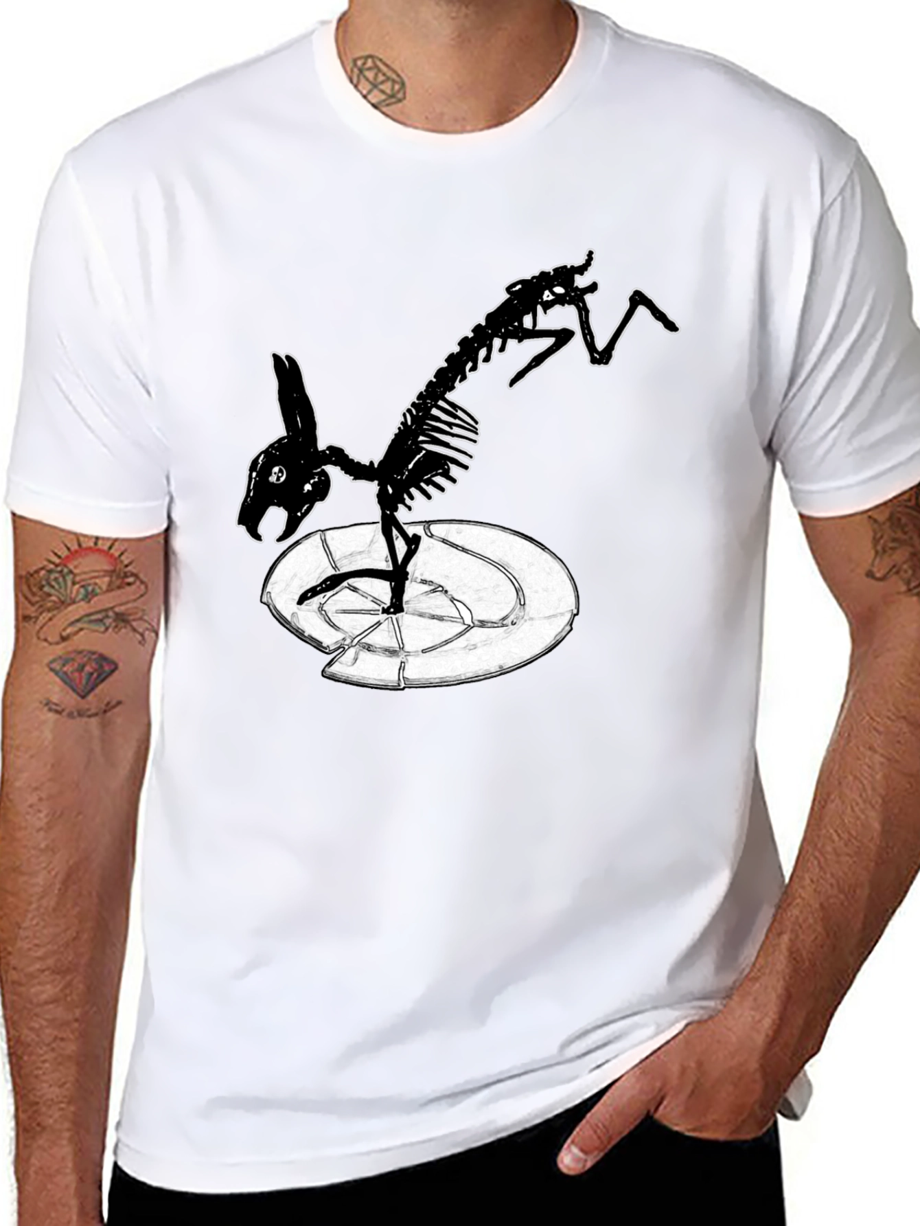 Skeleton Rabbit T-Shirt - Edgy Graphic Tee