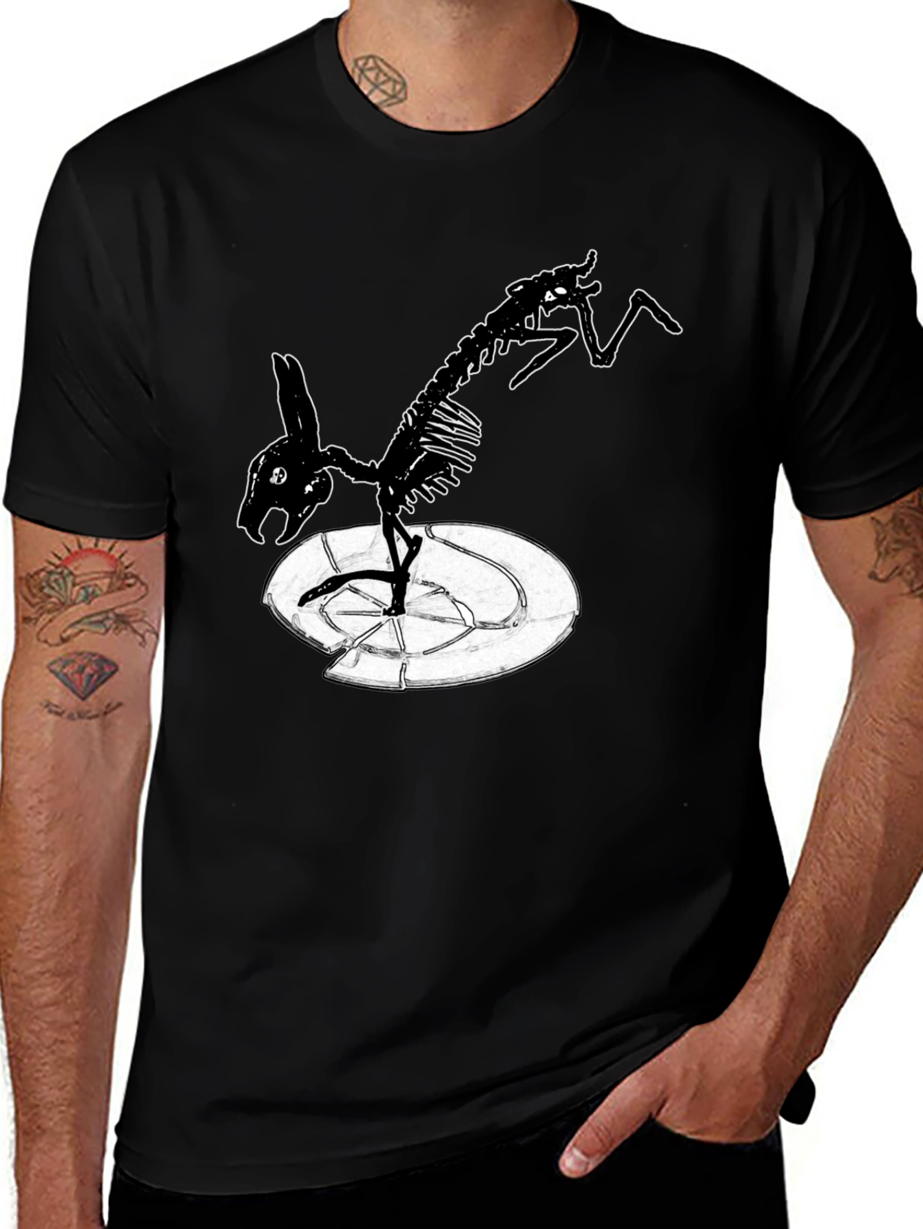Skeleton Rabbit T-Shirt - Edgy Graphic Tee