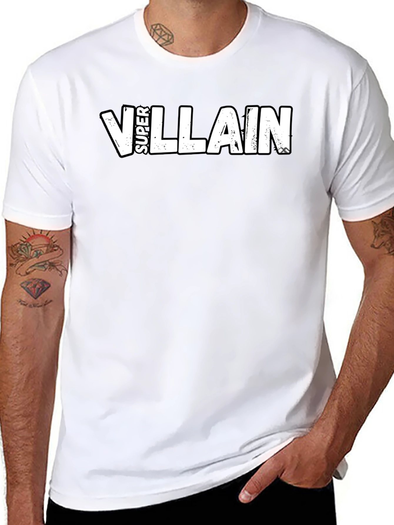 Super Villain Graphic Tee - Black Cotton Blend
