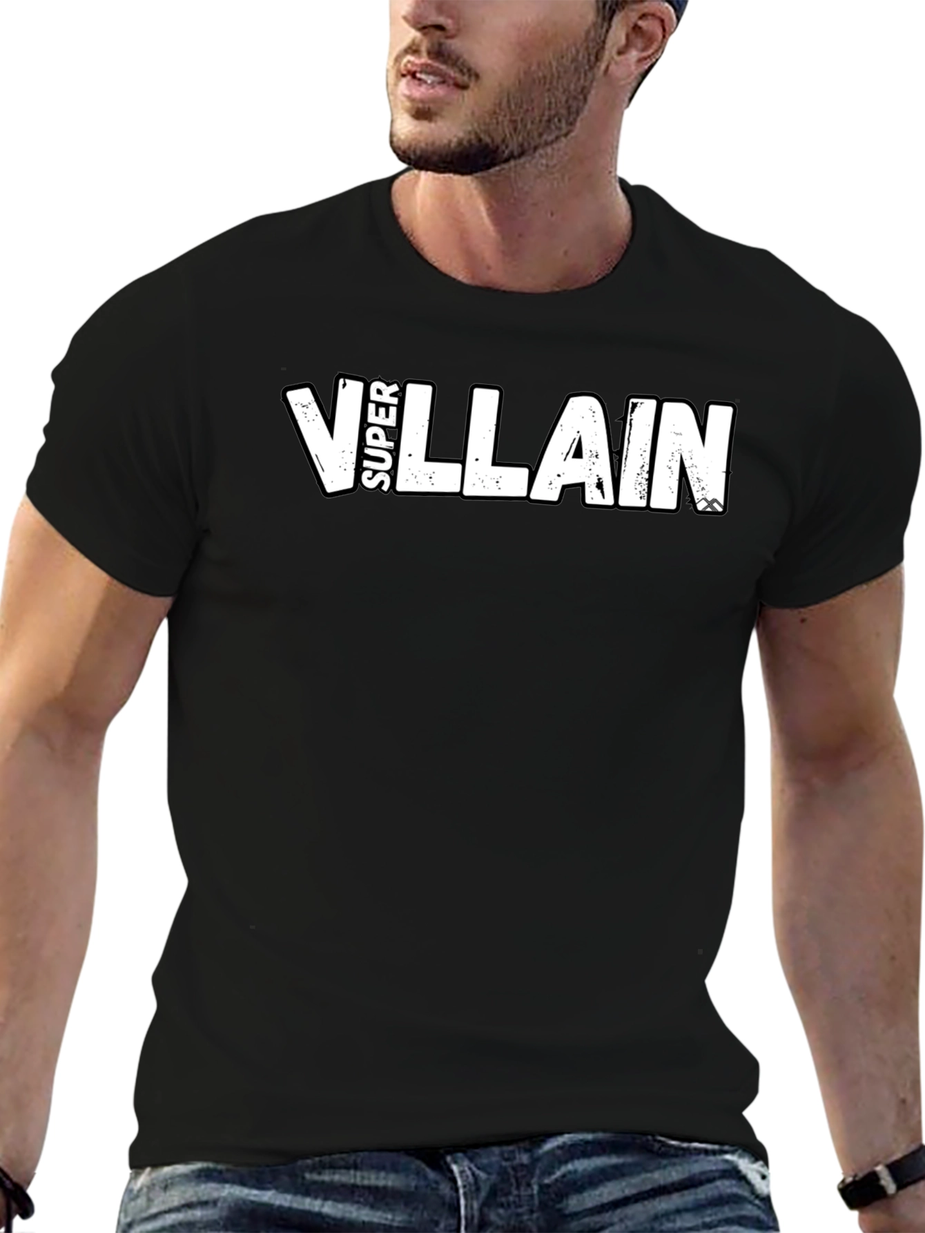 Super Villain Graphic Tee - Black Cotton Blend