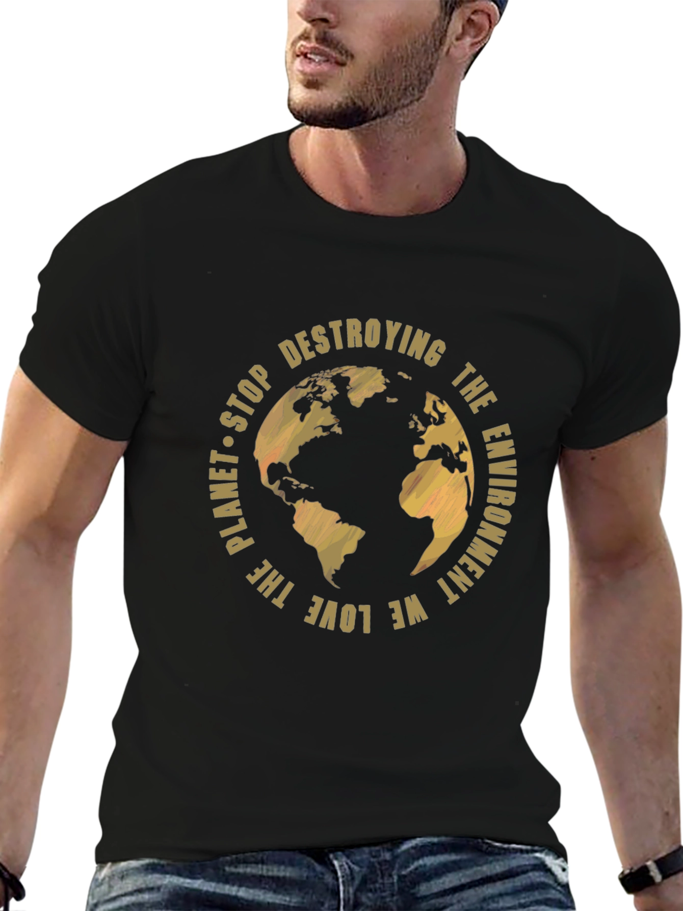 Eco-Friendly Planet T-Shirt - Stop Destroying