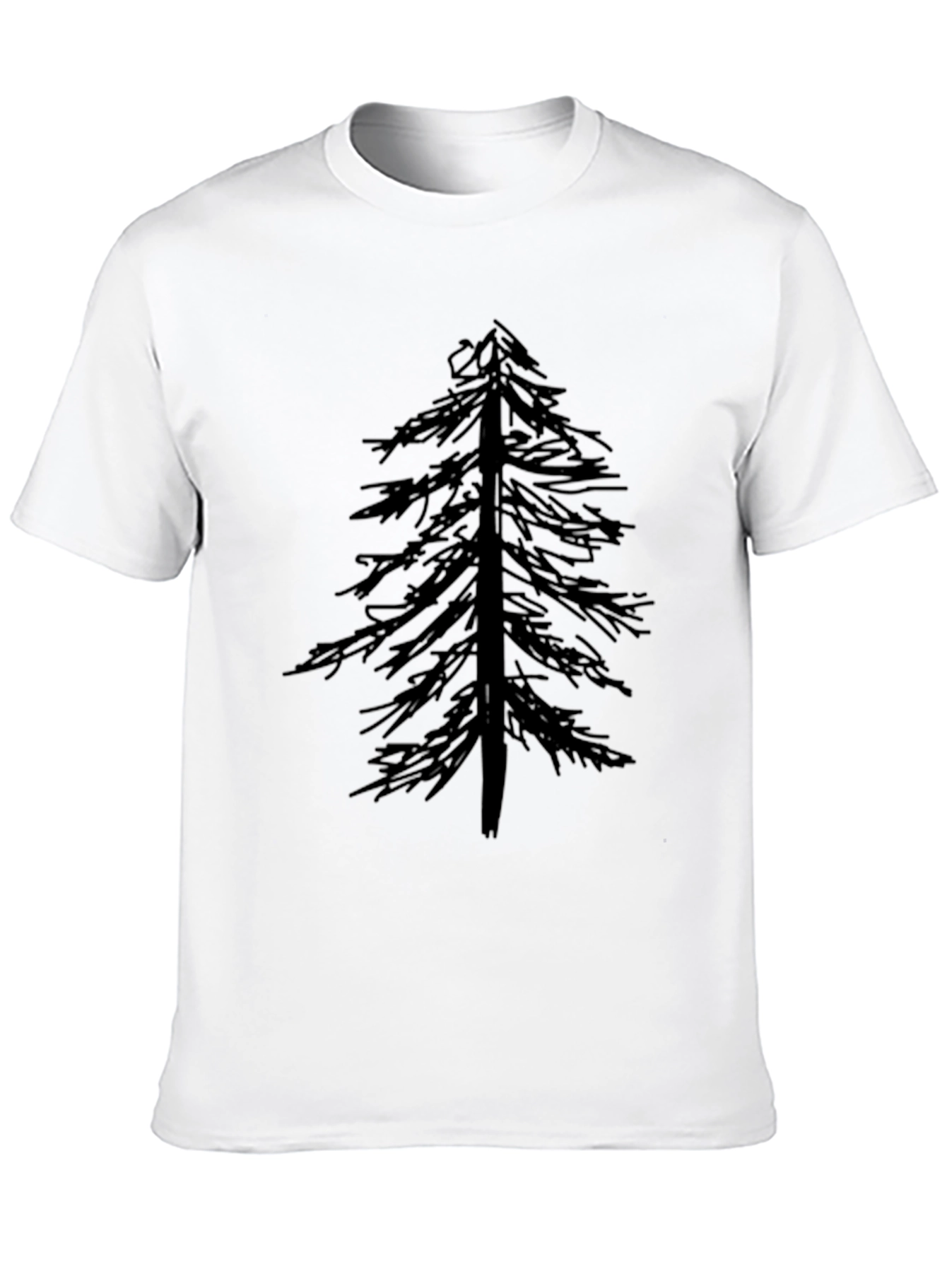 Mens Black T-Shirt with Tree Graphic