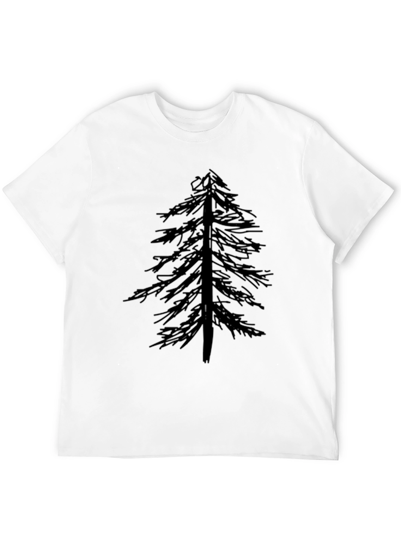 Mens Black T-Shirt with Tree Graphic