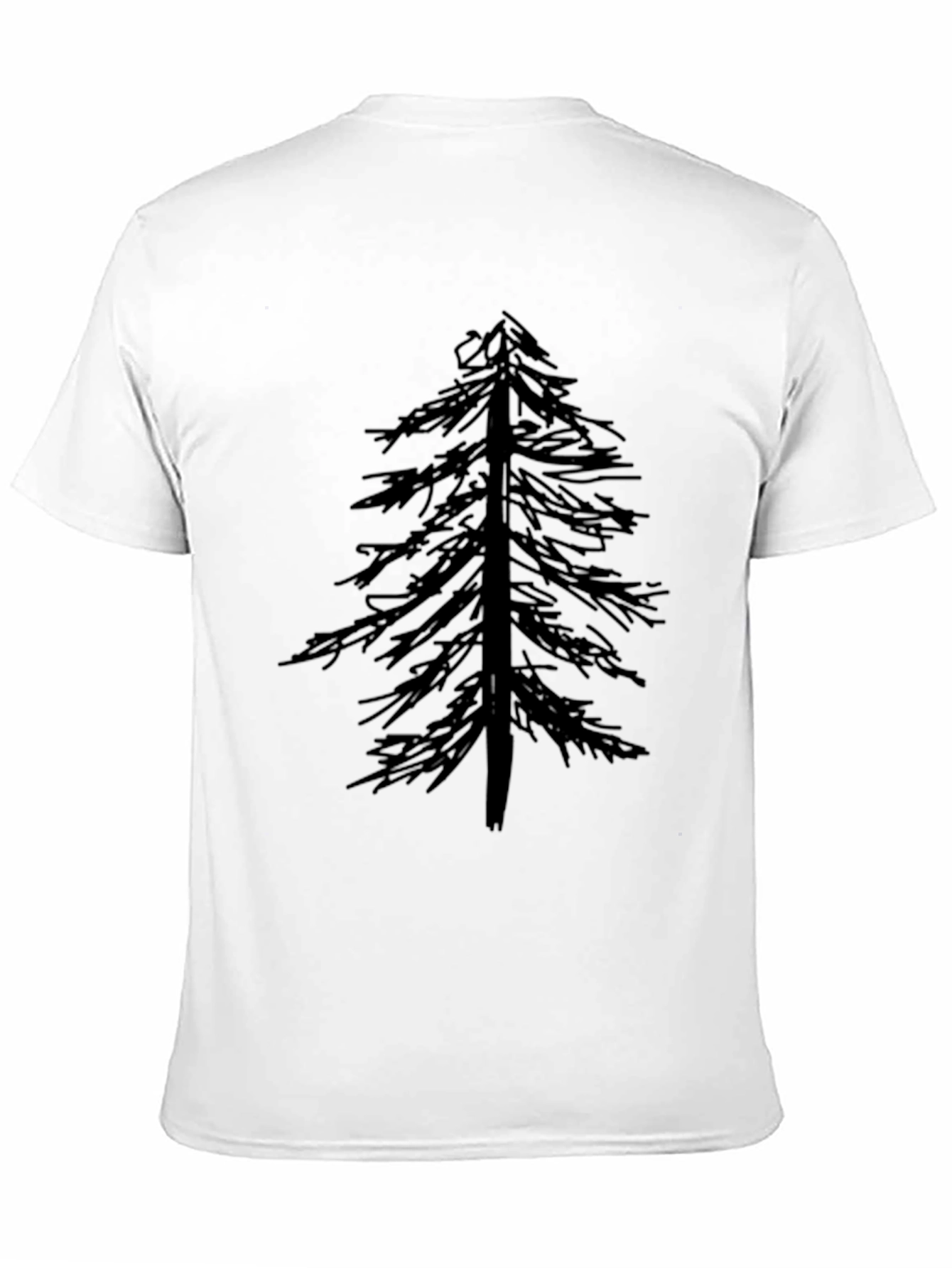 Mens Black T-Shirt with Tree Graphic