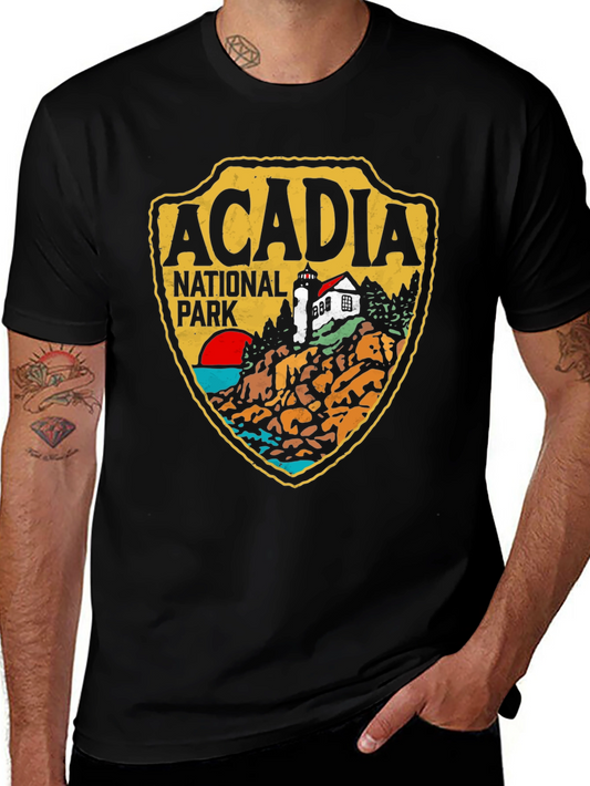 Acadia National Park Graphic Tee - Black Cotton