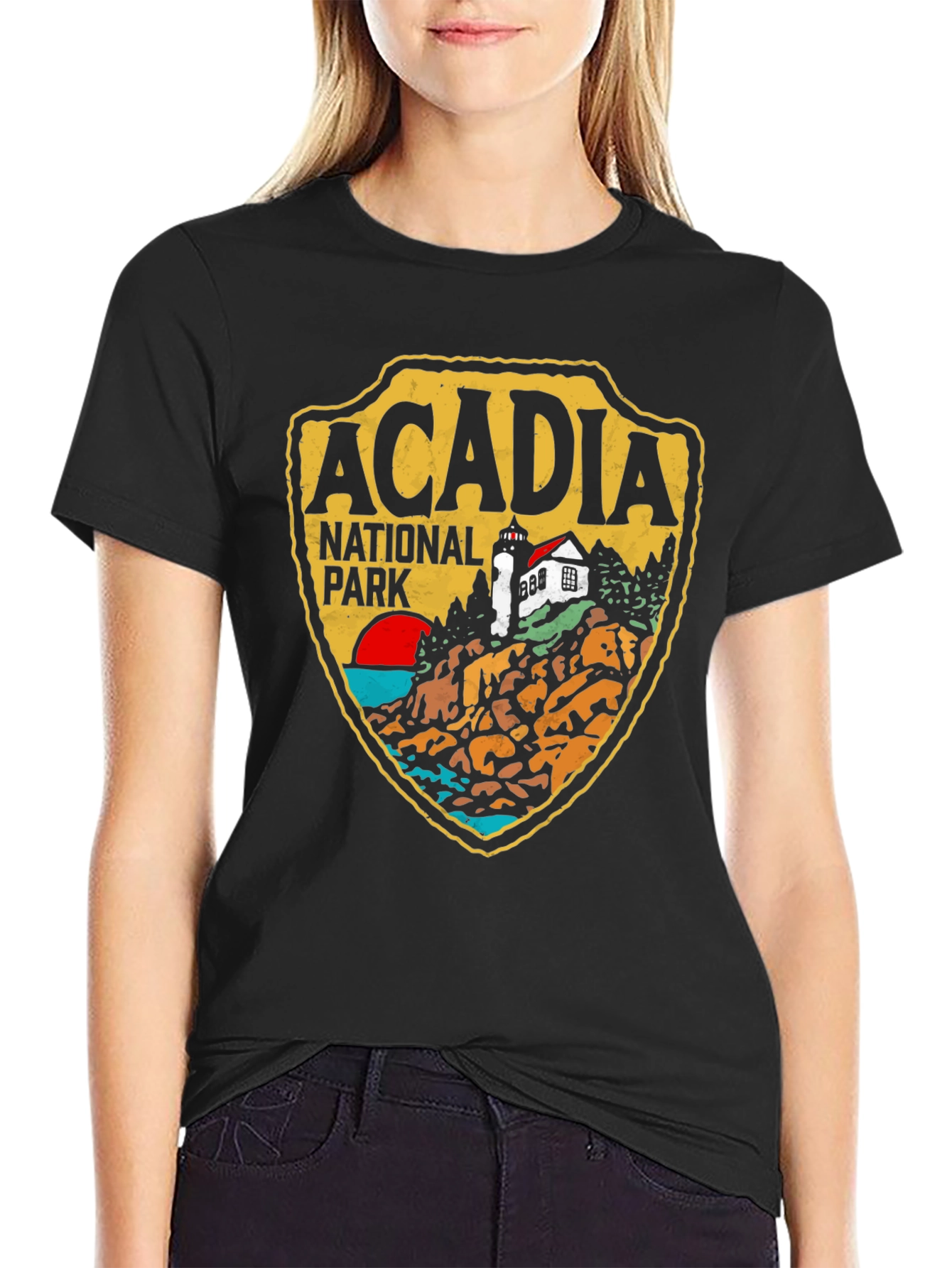 Acadia National Park Graphic Tee - Black Cotton