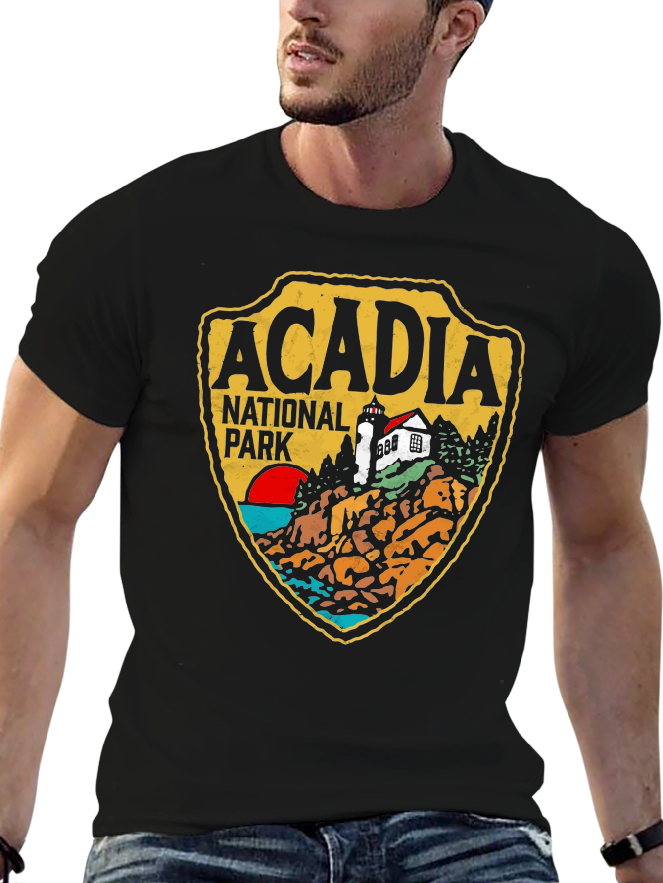 Acadia National Park Graphic Tee - Black Cotton
