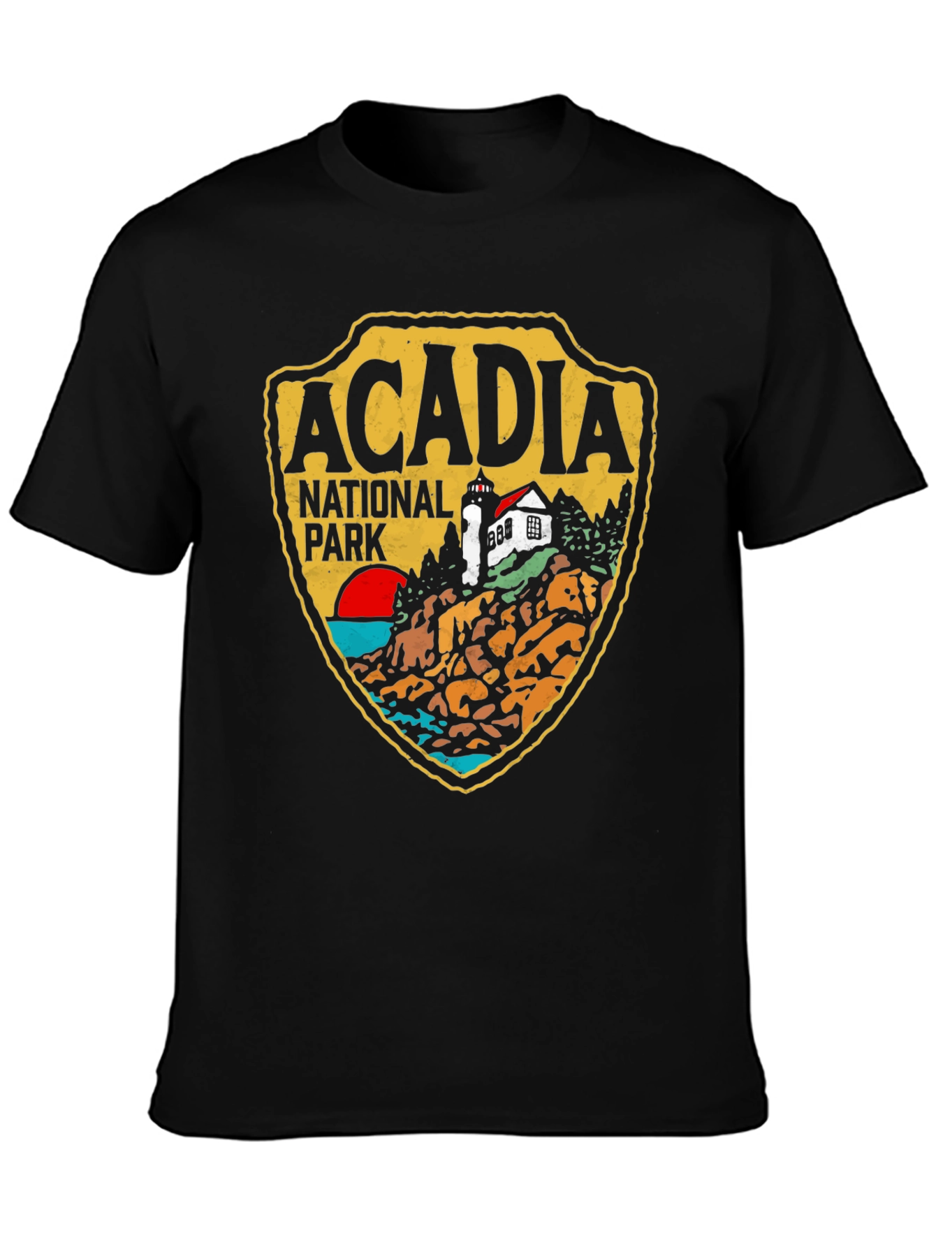 Acadia National Park Graphic Tee - Black Cotton