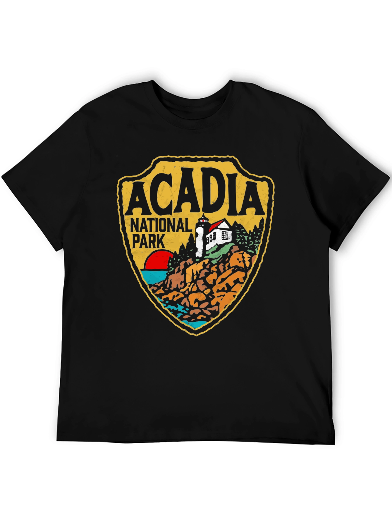 Acadia National Park Graphic Tee - Black Cotton
