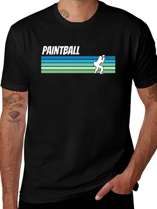 Paintball Retro Style Black T-Shirt