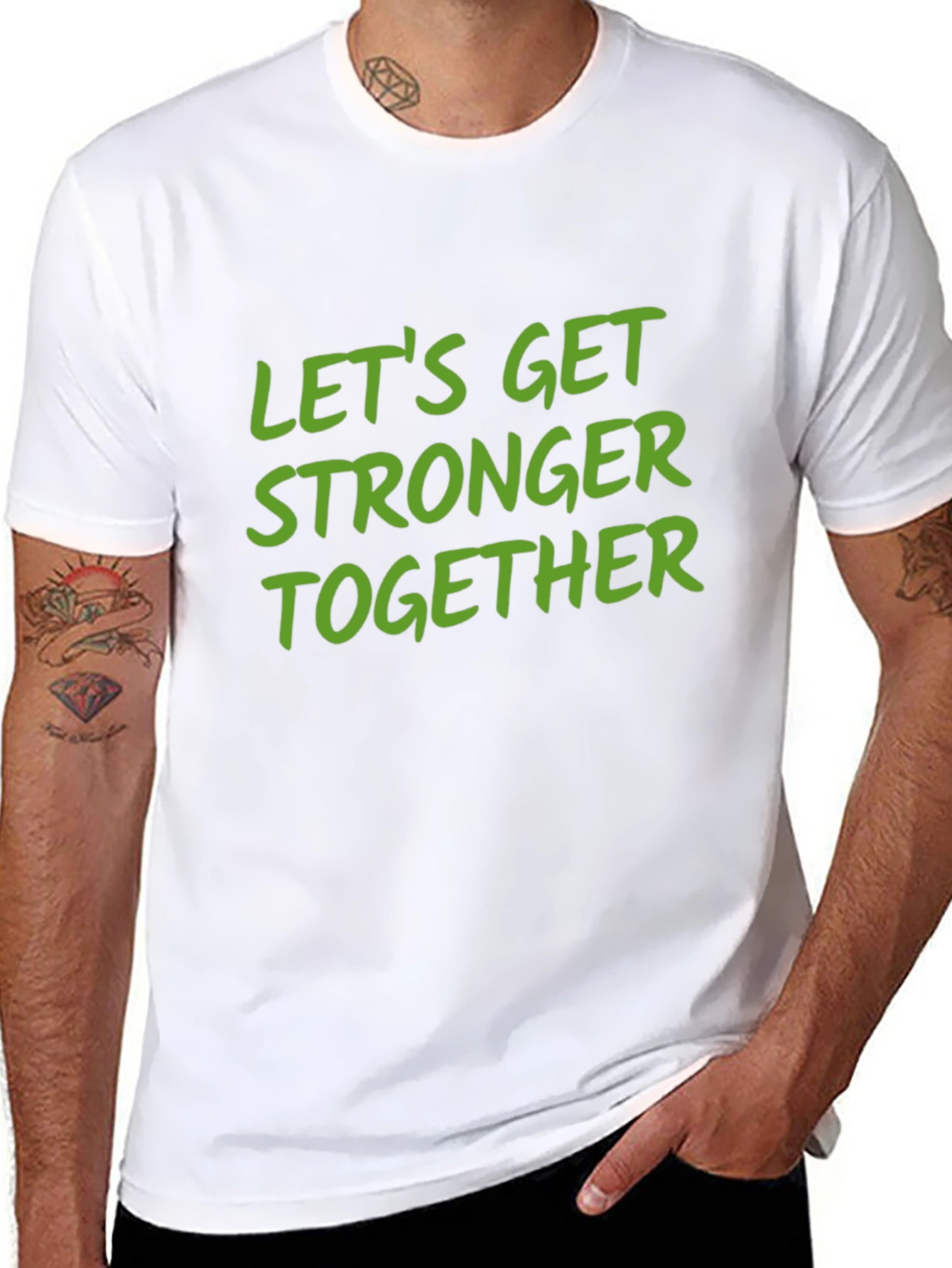 Lets Get Stronger Together Black T-Shirt