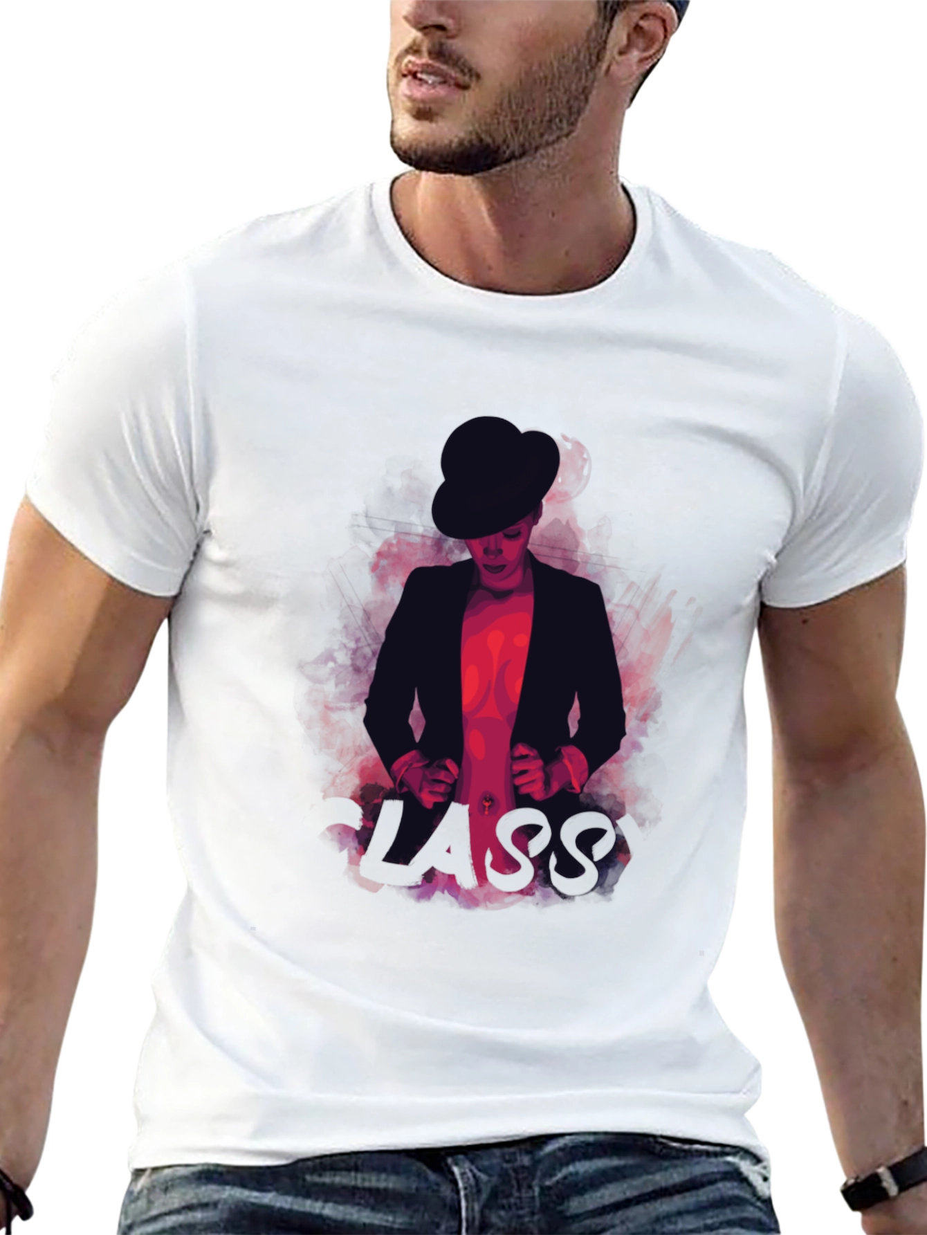 Classy Mans Graphic T-Shirt - Black