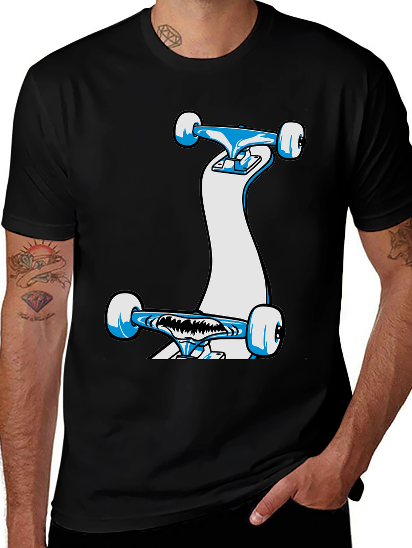Skateboard Graphic Black T-Shirt