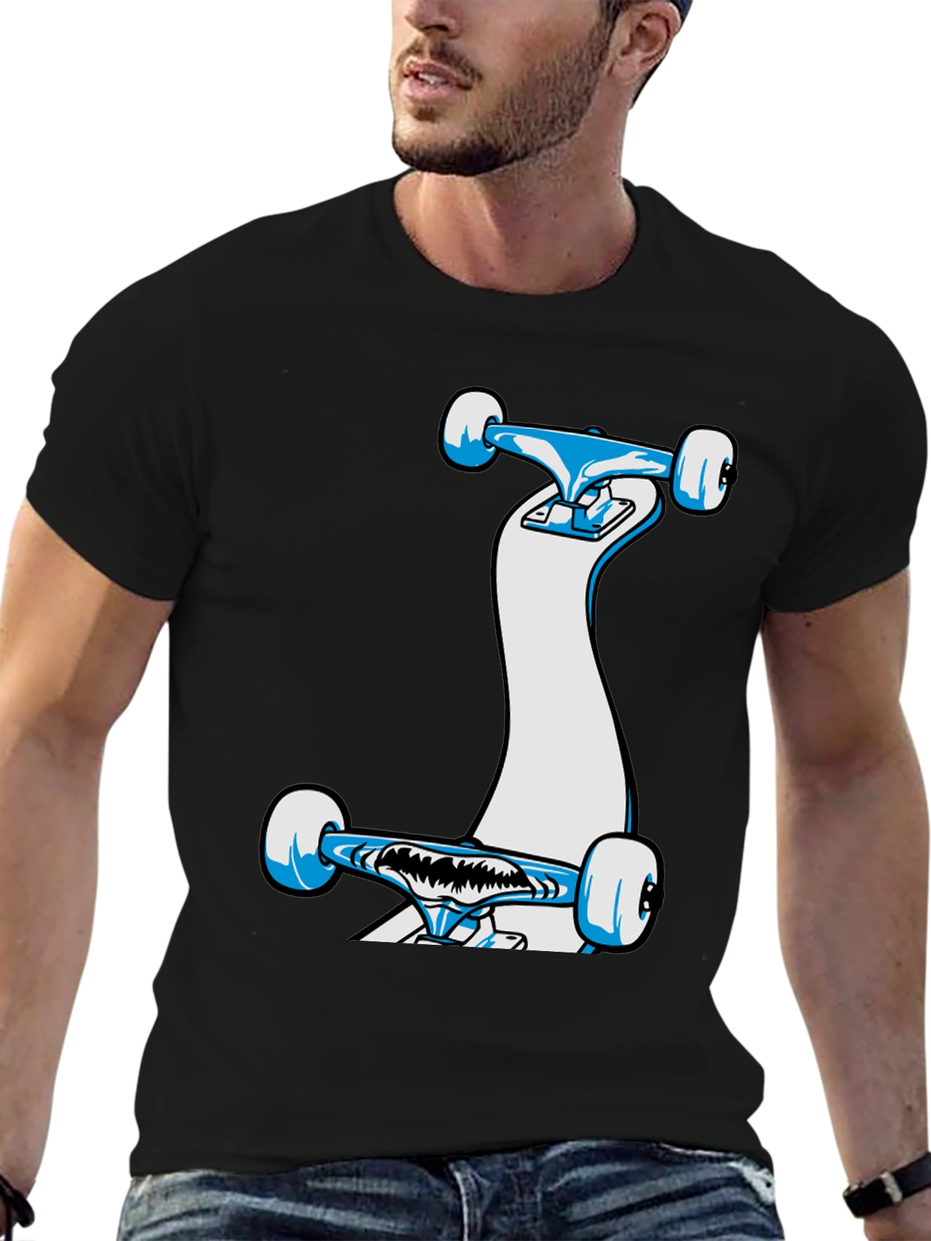 Skateboard Graphic Black T-Shirt