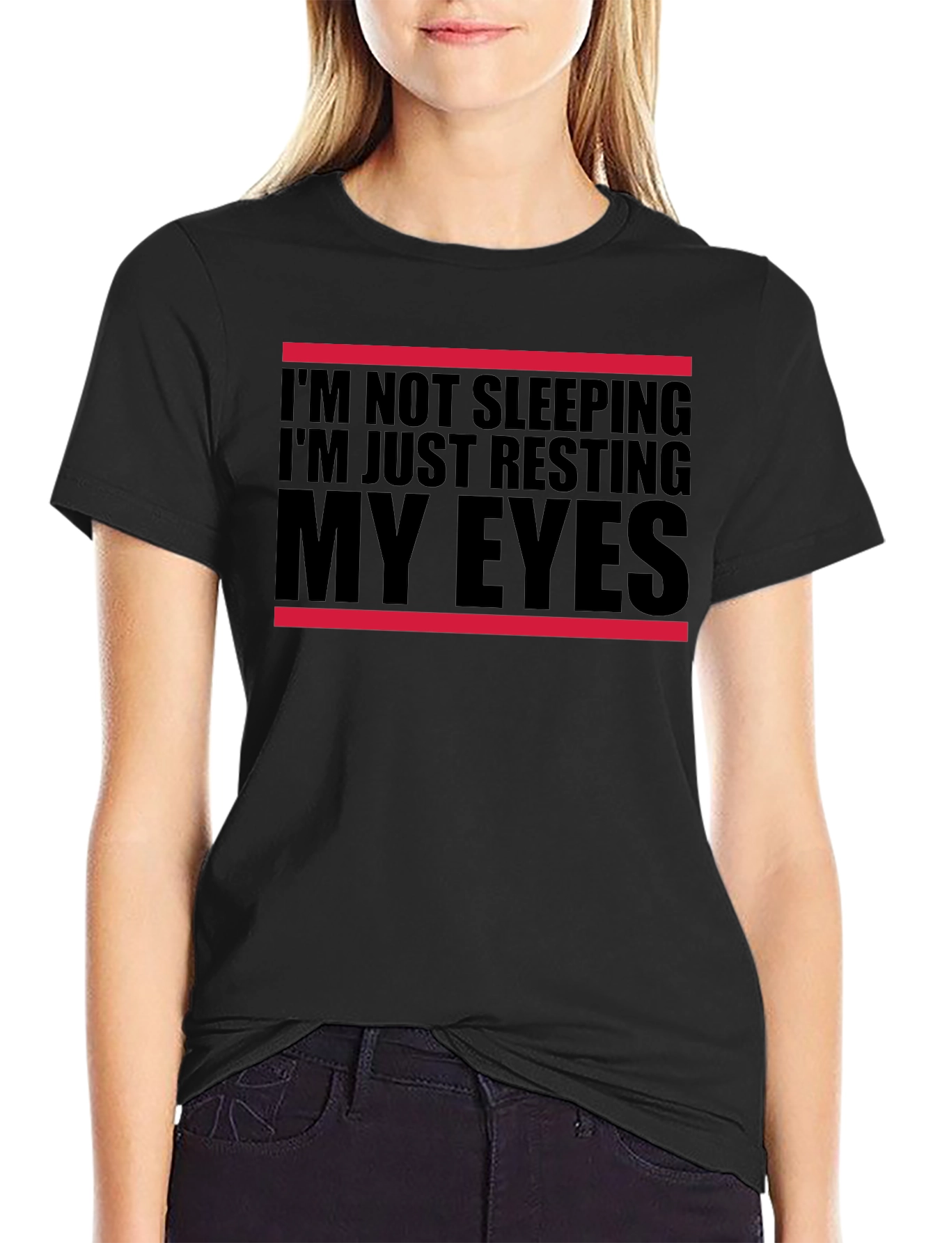 Resting My Eyes Funny T-Shirt - Black