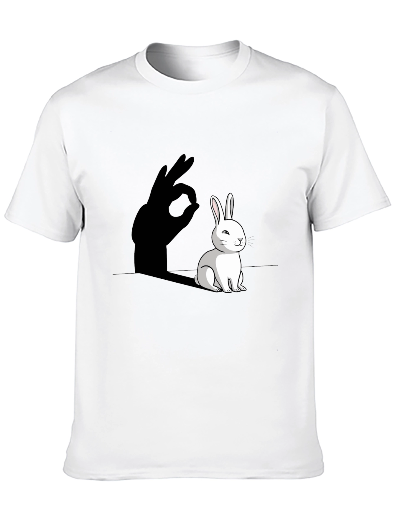 Funny Rabbit Shadow Hand Sign T-Shirt