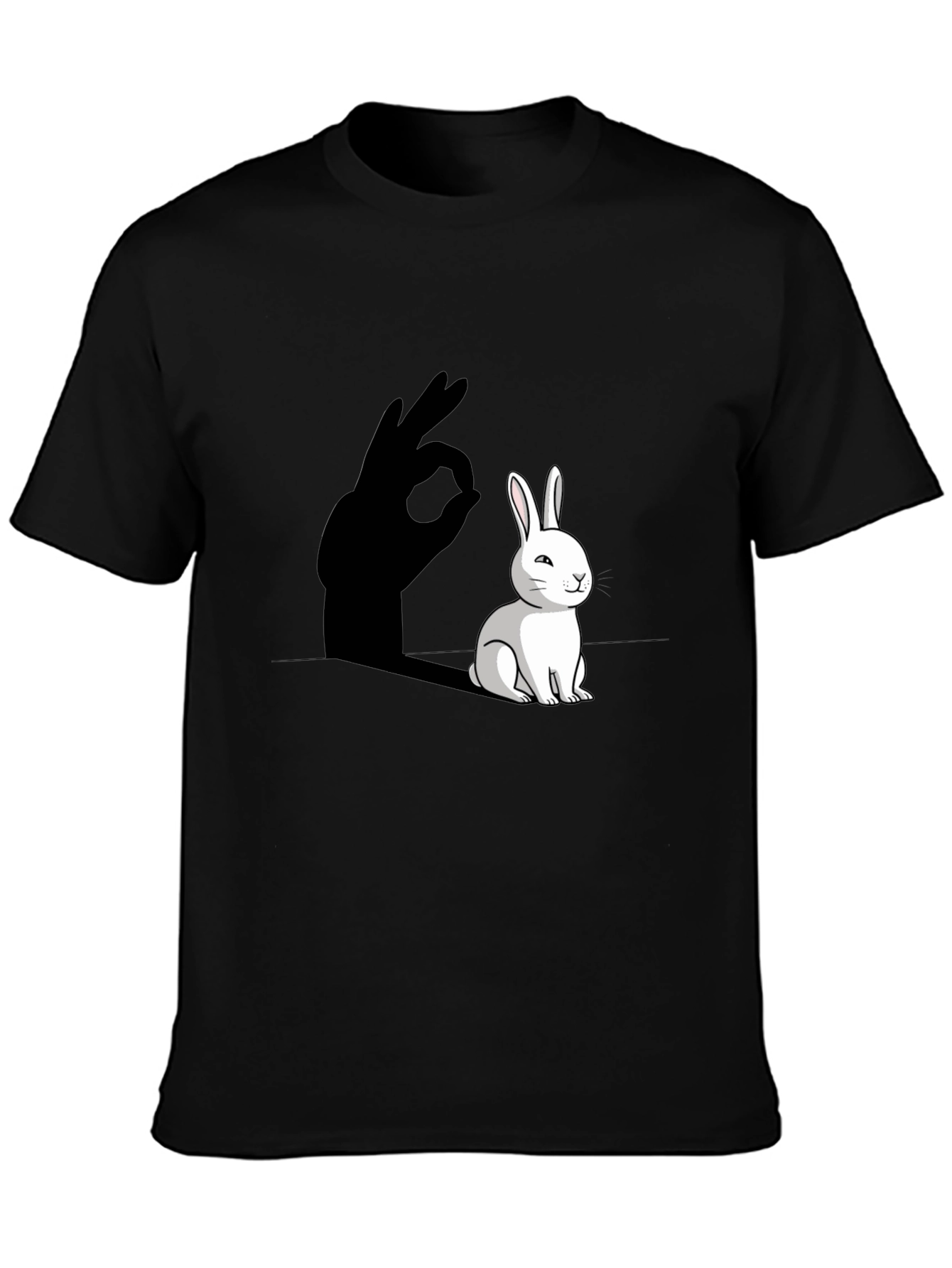Funny Rabbit Shadow Hand Sign T-Shirt