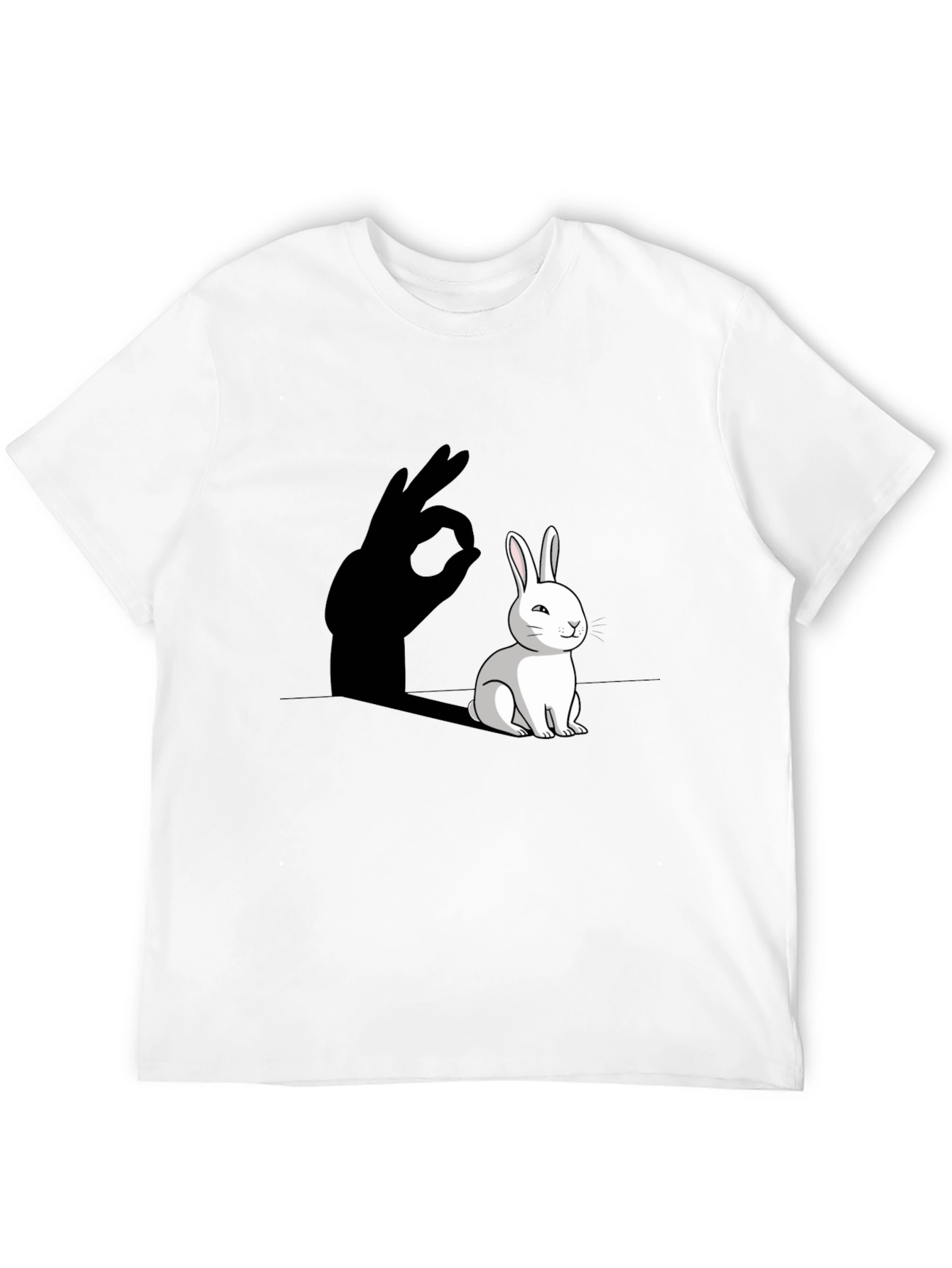 Funny Rabbit Shadow Hand Sign T-Shirt