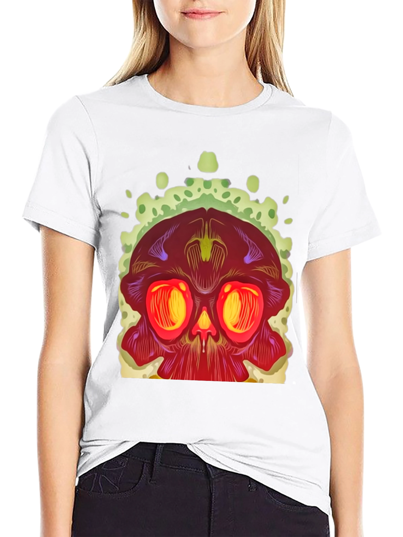 Skull Graphic Print Black T-Shirt